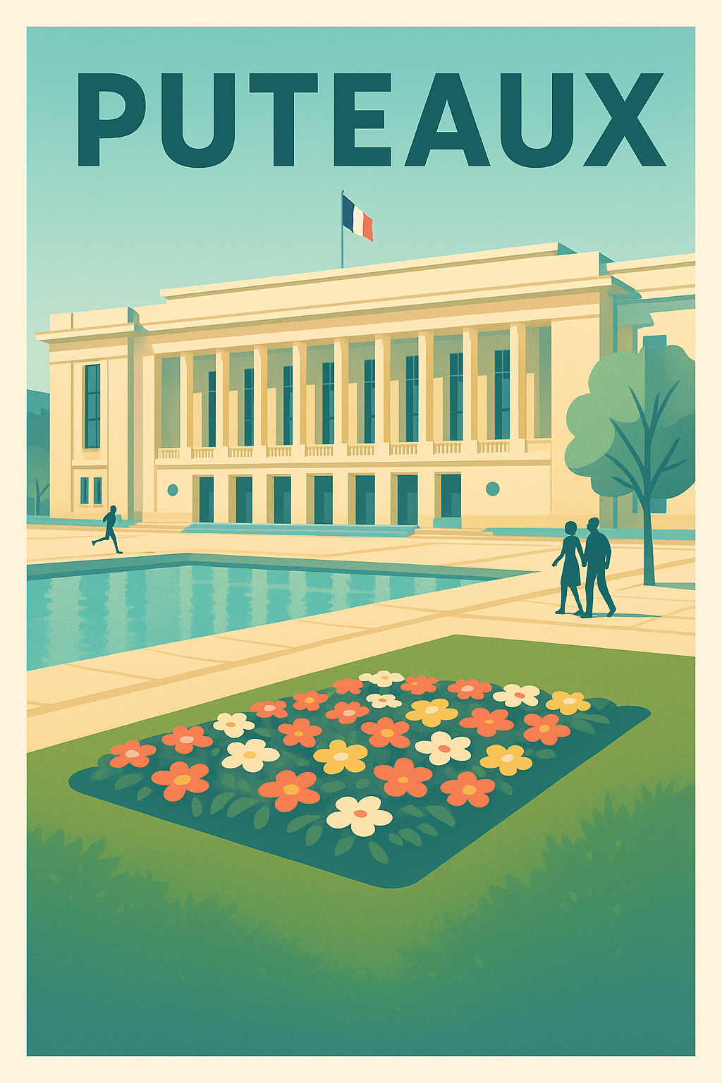 Affiche Puteaux — Élégance architecturale et nature en harmonie · poster d'art de Puteaux