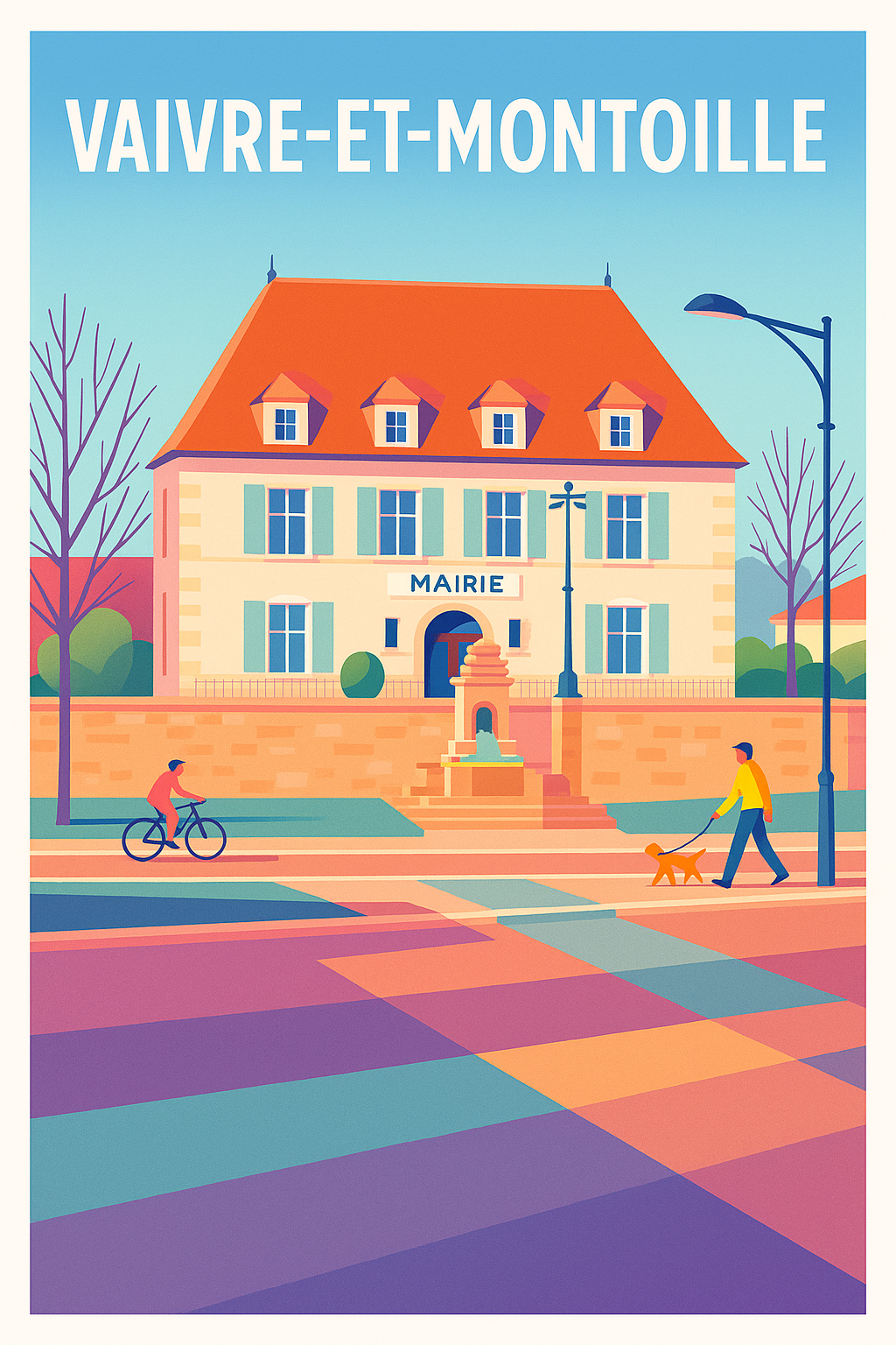 Affiche de Vaivre-et-Montoille - L'élégance paisible de la mairie