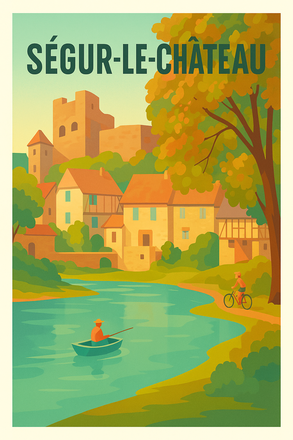 Affiche de Ségur-le-Château - Un havre de paix médiéval en Nouvelle-Aquitaine