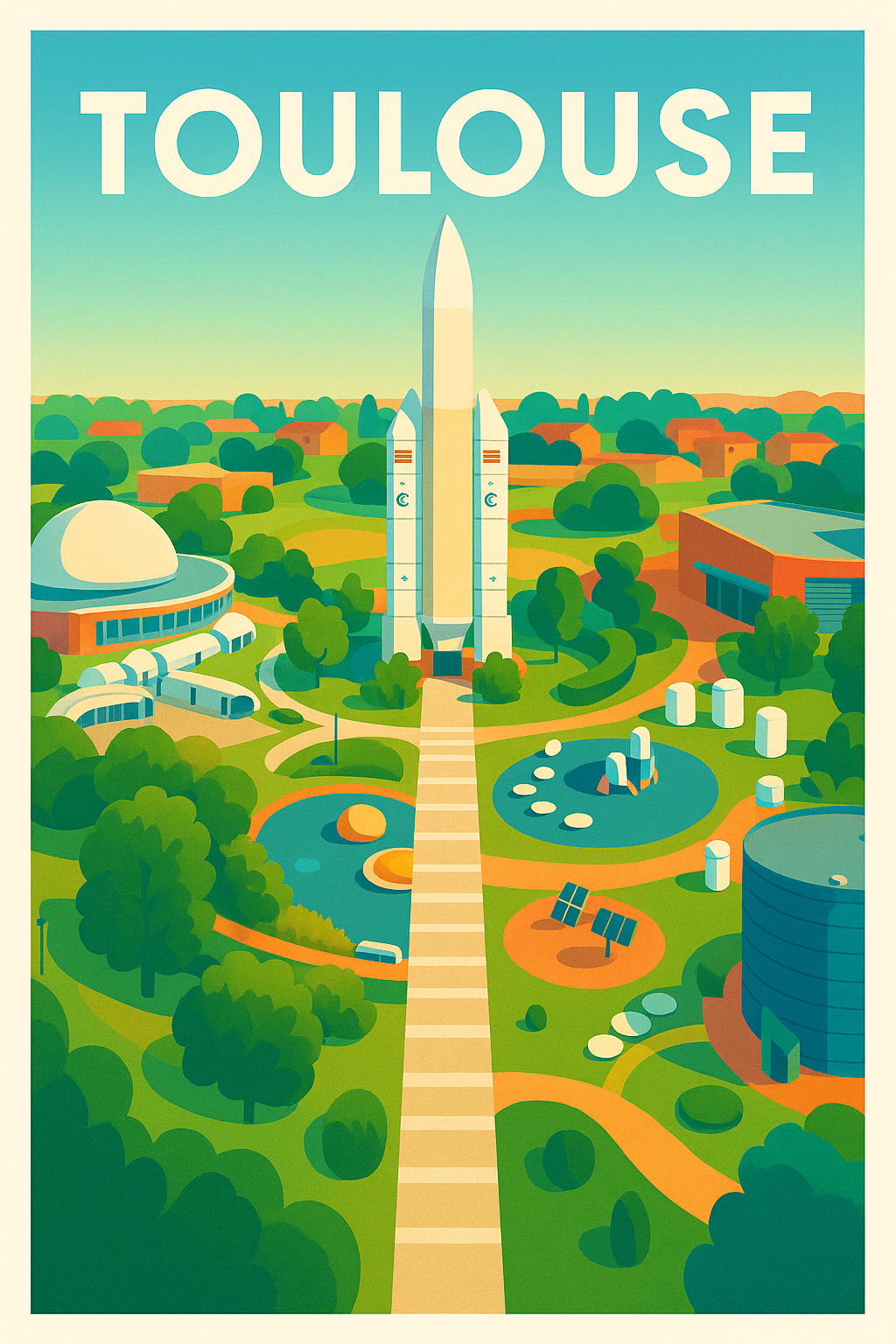 Affiche de Toulouse - La Cité de l'Espace en éclat de couleurs