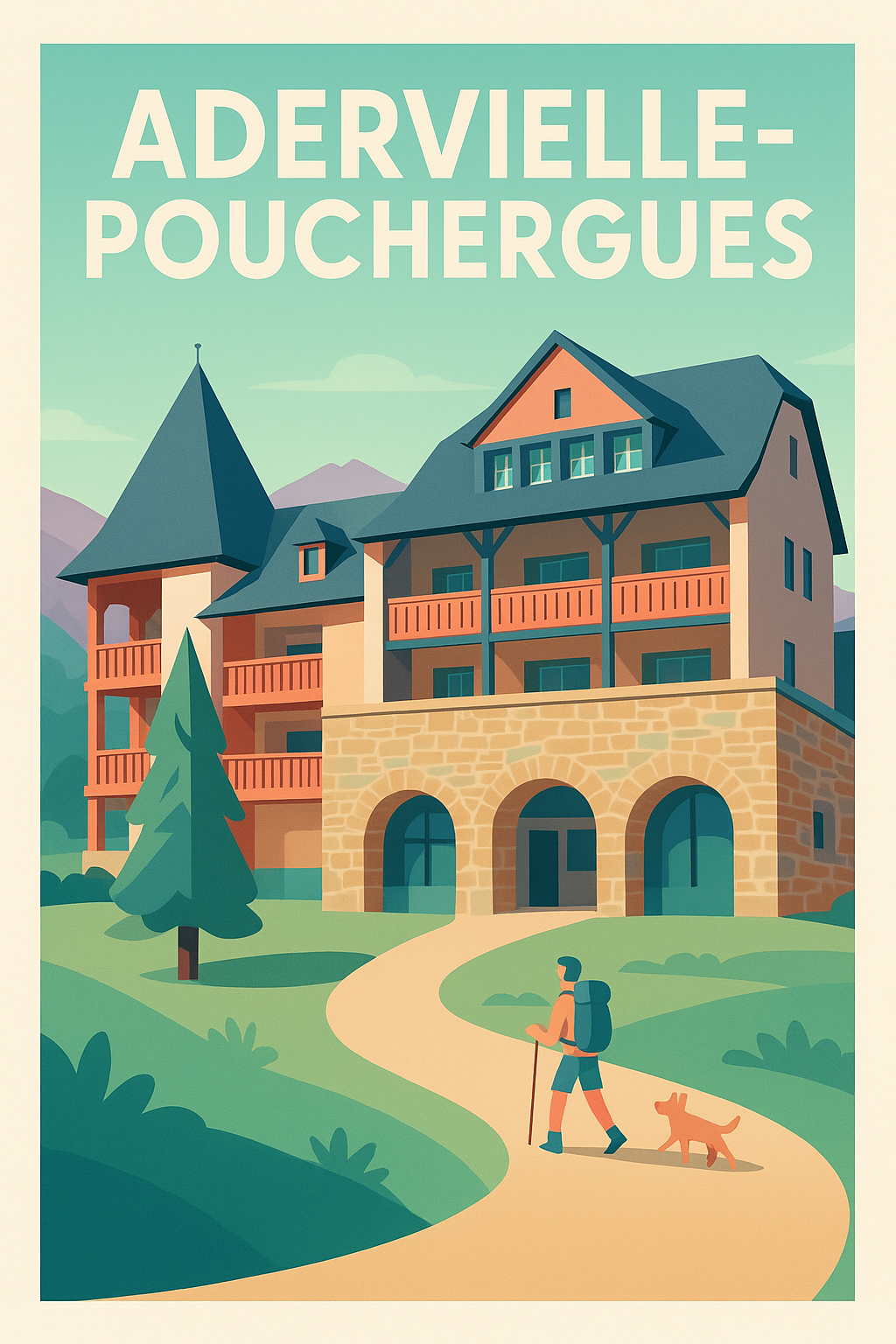 Affiche de Adervielle-Pouchergues - Invitation à la randonnée alpine