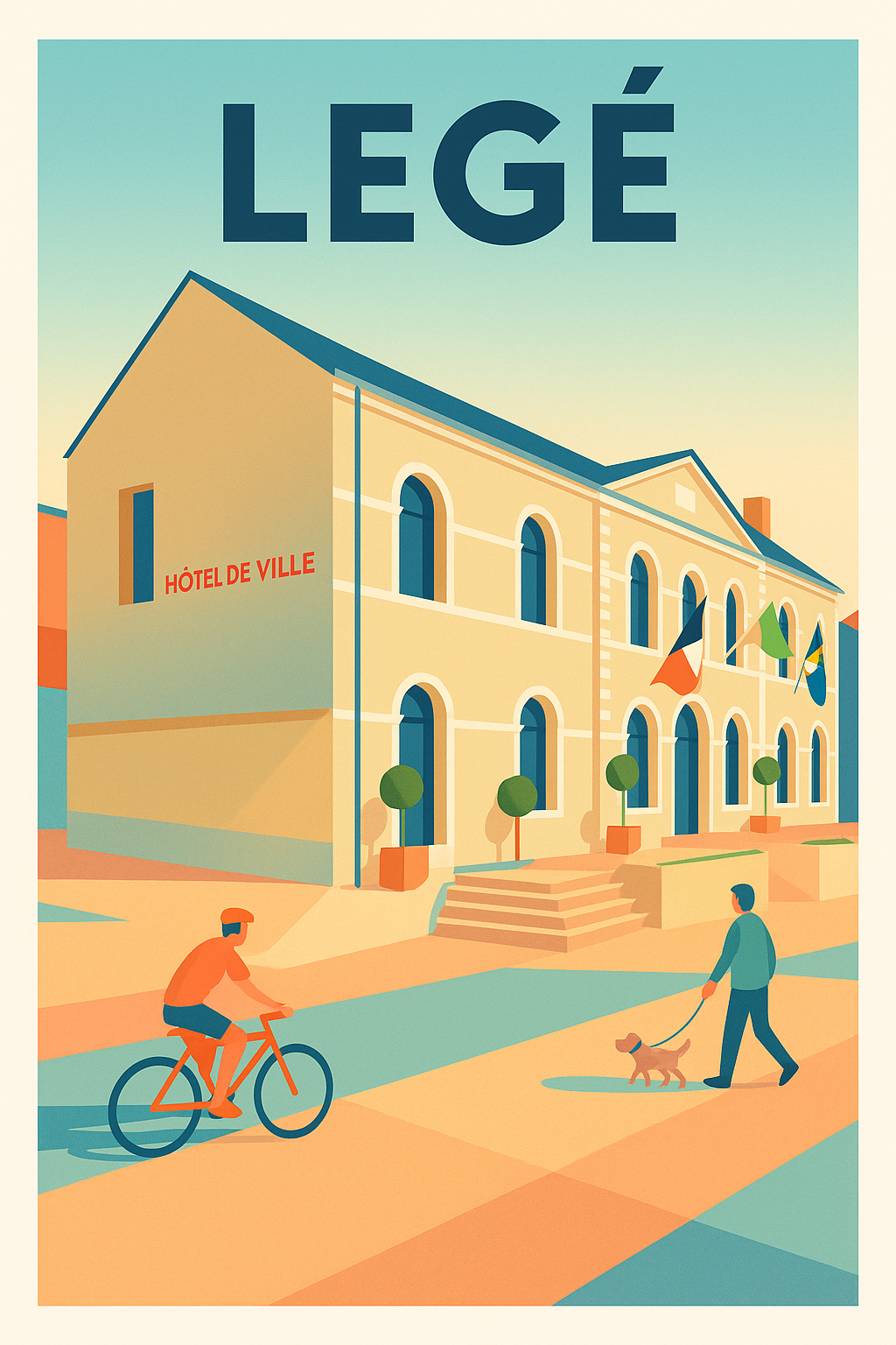 Affiche de Legé - Charme et vie locale en illustration vintage
