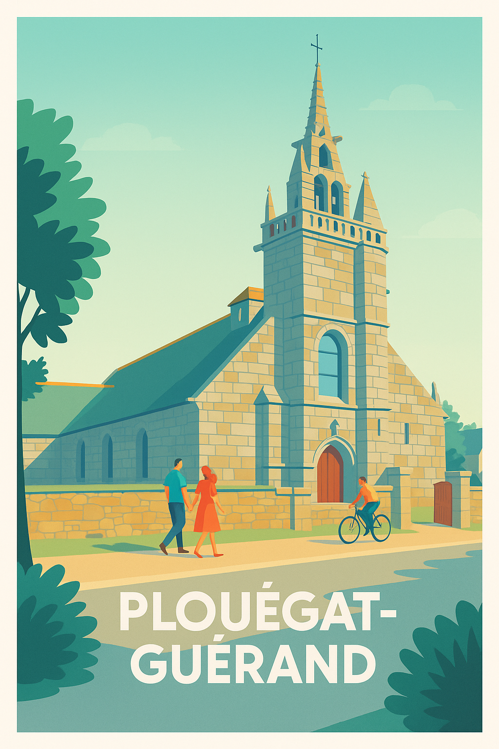 Affiche Plouégat-Guérand — Charme historique et douceur de vivre · poster d'art de Plouégat-Guérand