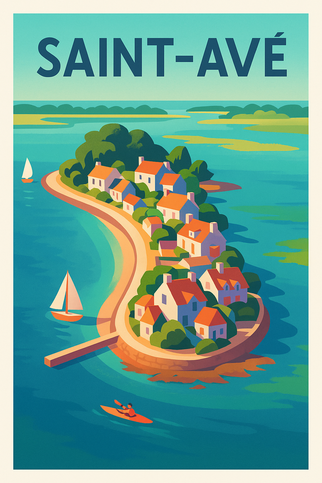 Affiche de Saint-Avé - Charme côtier et sérénité bretonne