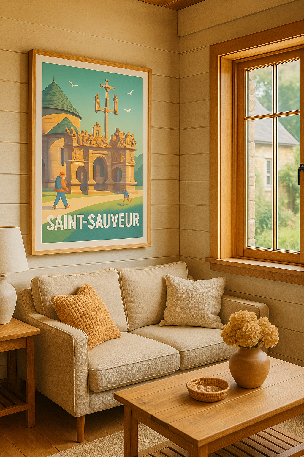 Mise en situation Affiche Saint-Sauveur - Escapade historique et familiale
