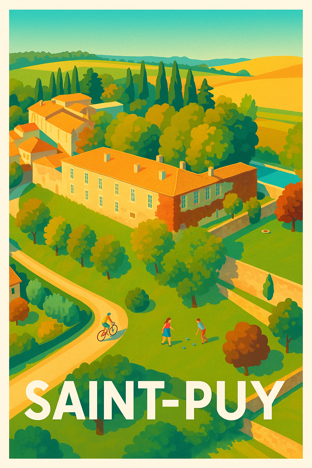 Affiche Saint-Puy — Évasion champêtre et Douceur de vivre · poster d'art de Saint-Puy