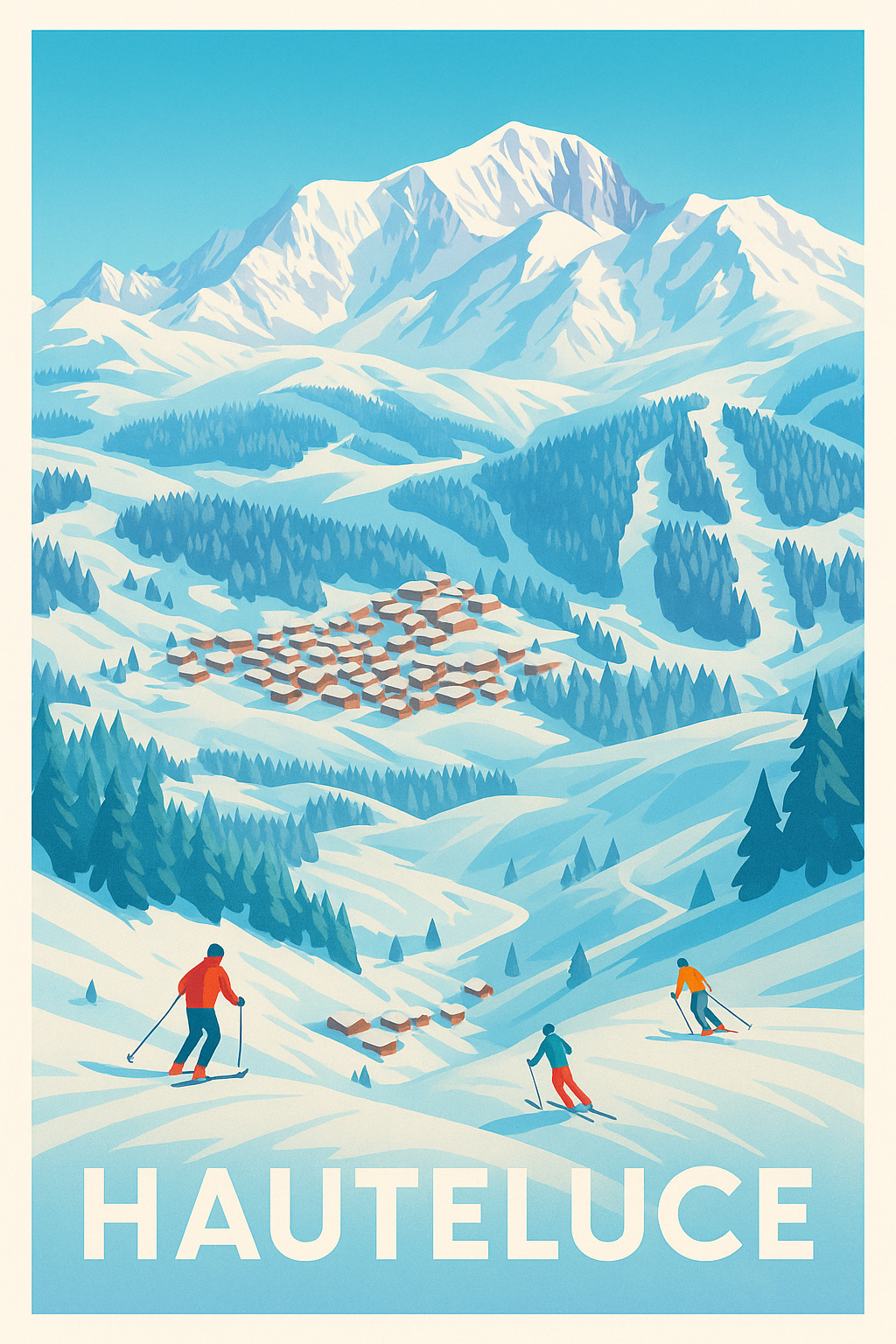 Affiche de Hauteluce - Évasion ski et montagne enneigée