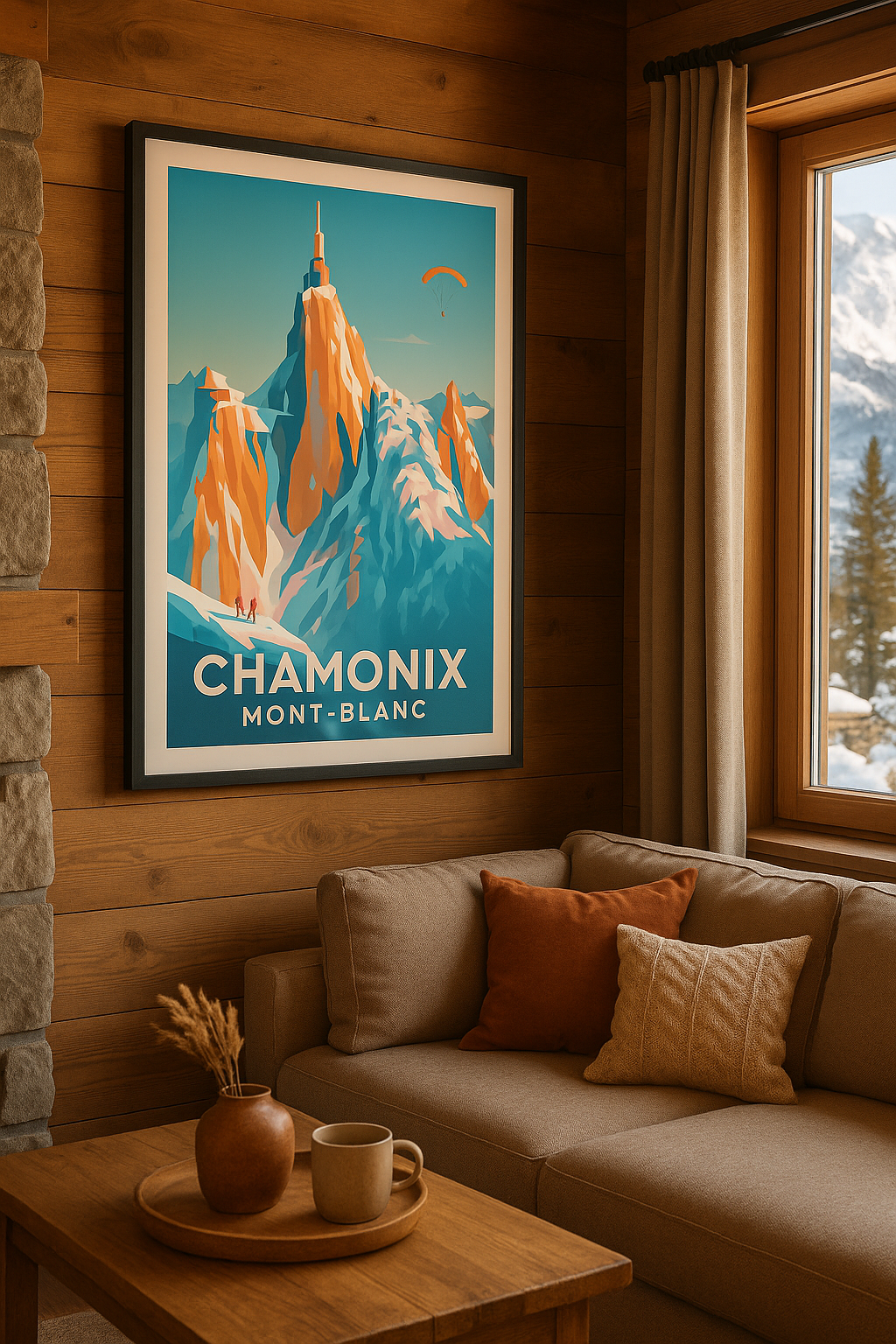Mise en situation Affiche de Chamonix - Évasion Montagnarde au Mont-Blanc