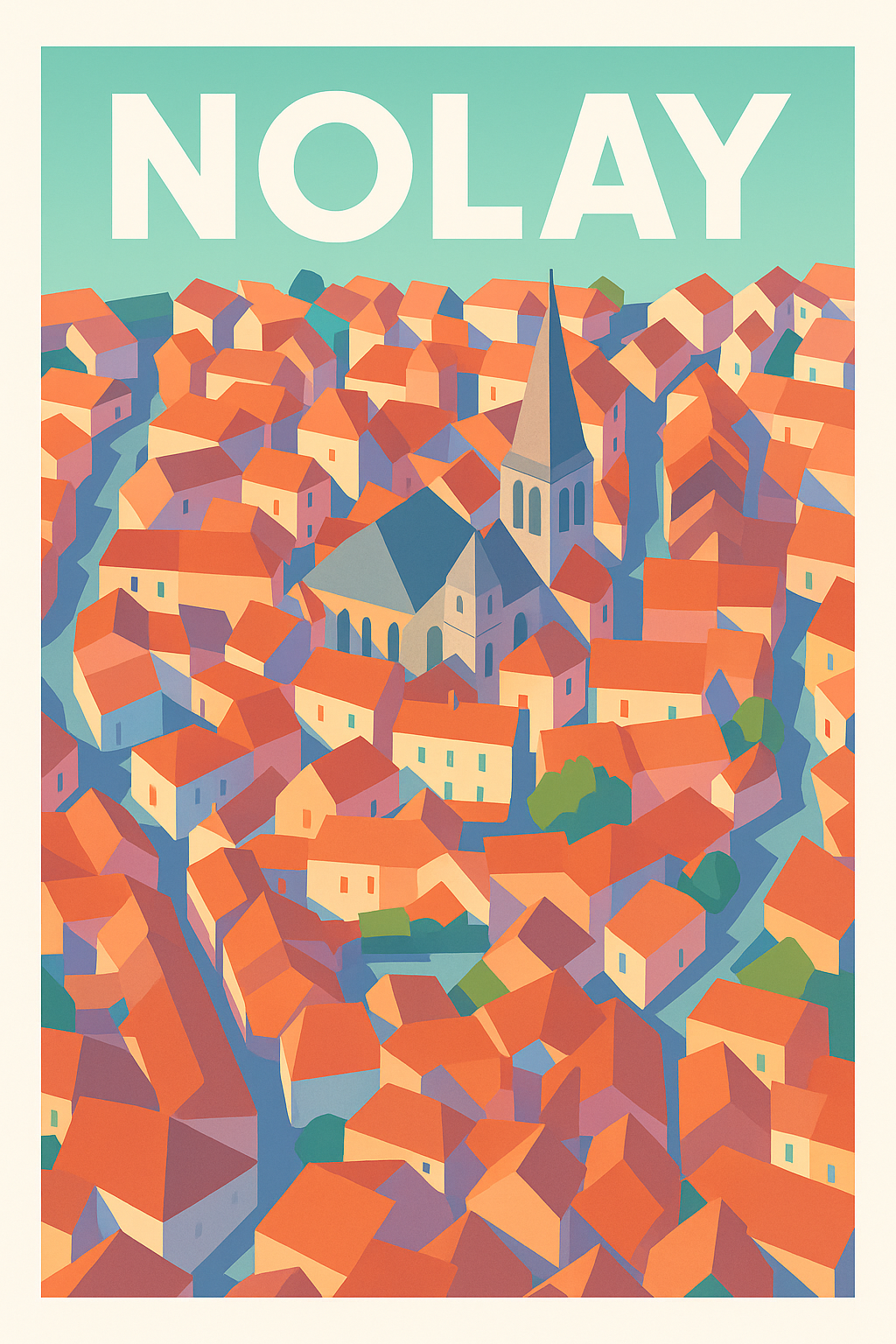 Affiche de Nolay - Charme et couleurs d'un village bourguignon