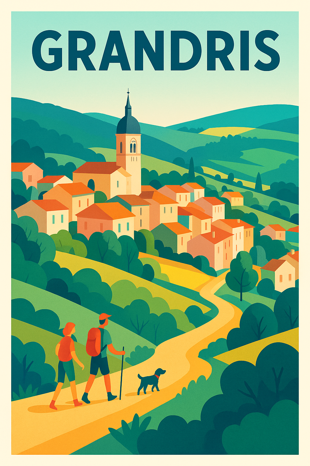 Affiche de Grandris - Évasion et nature au cœur des collines