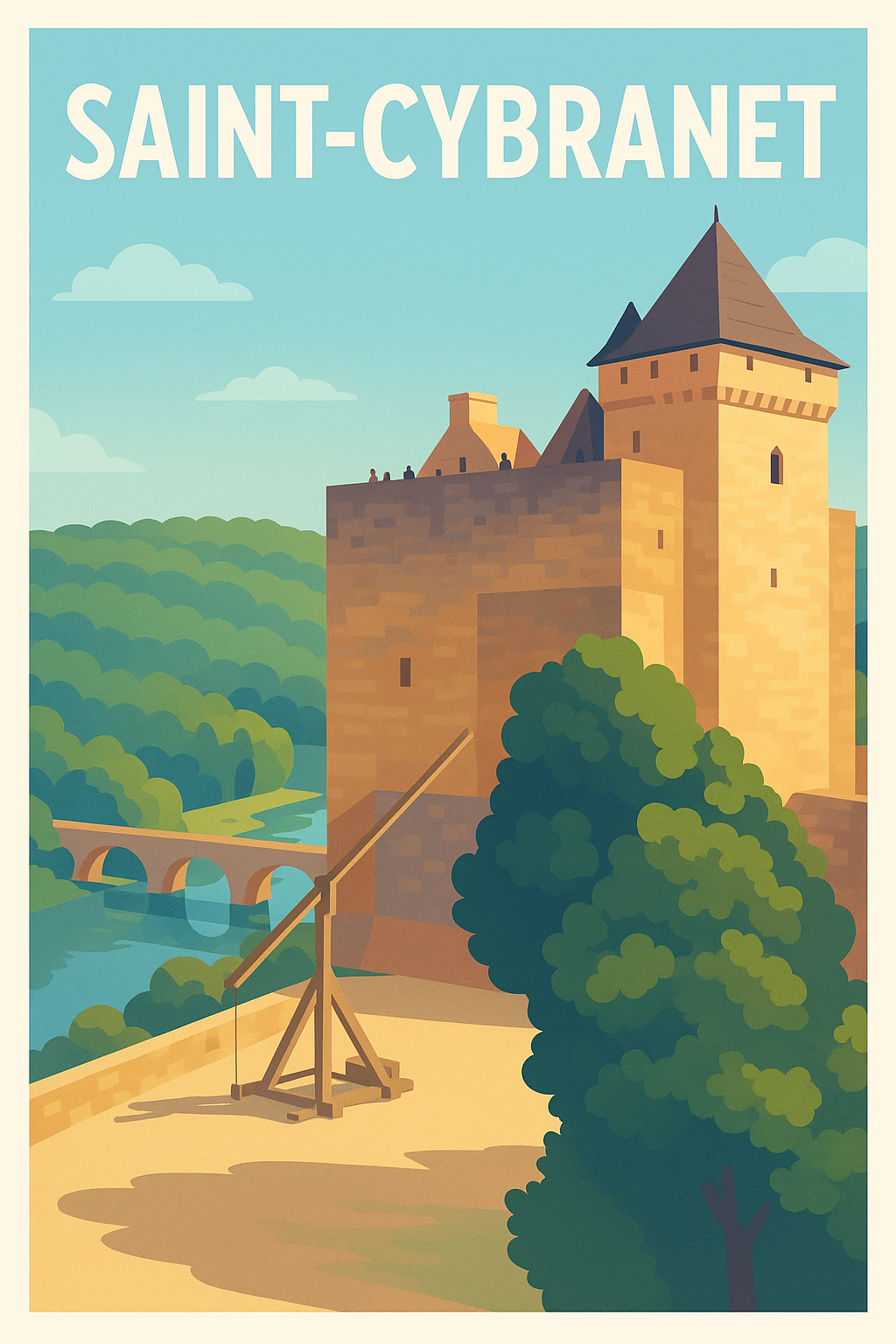 Affiche Saint-Cybranet — Charme médiéval au cœur de la vallée · poster d'art de Saint-Cybranet