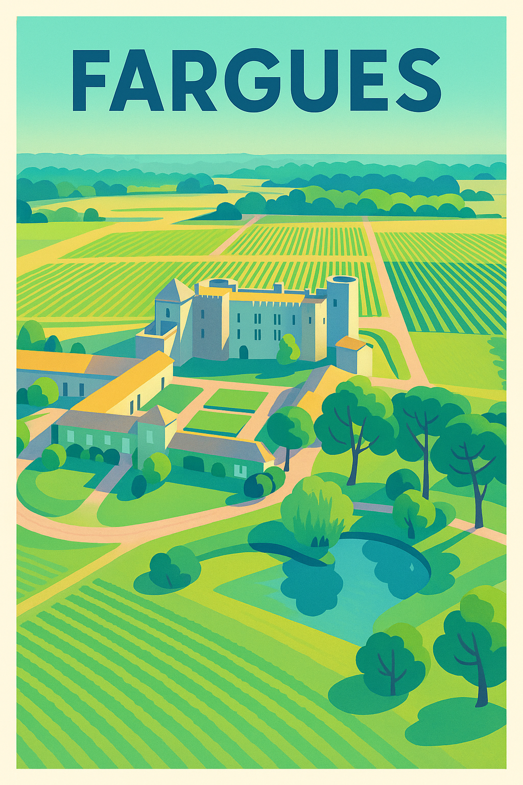 Affiche de Fargues - Harmonie bucolique au cœur des vignobles