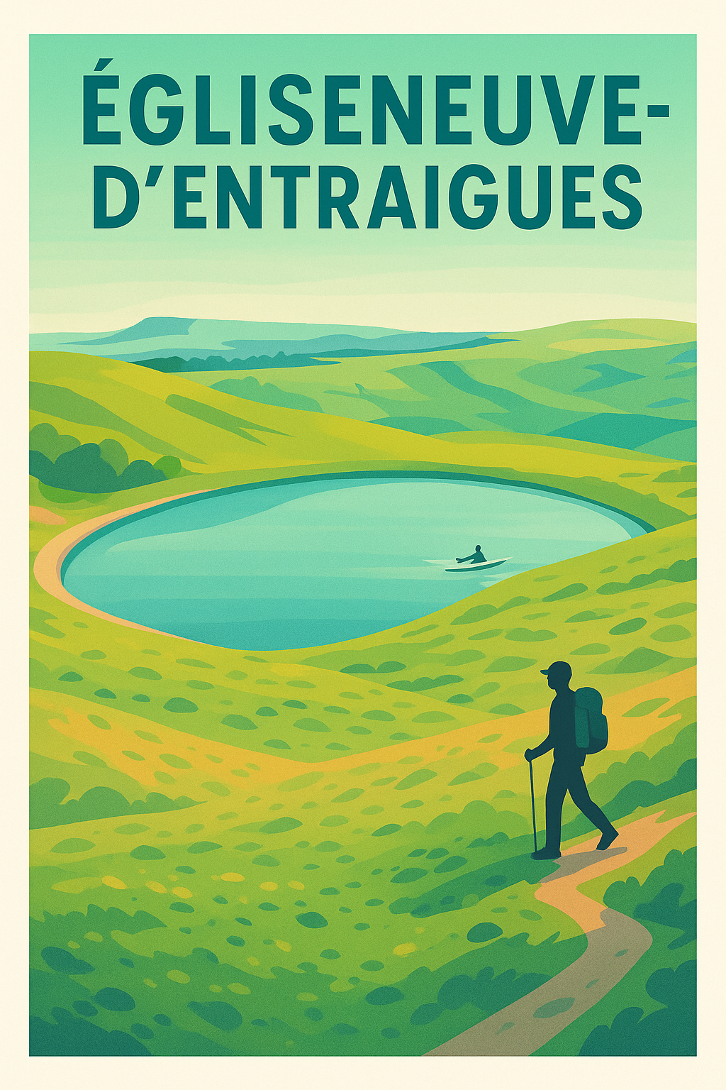 Affiche Égliseneuve-d'Entraigues — Exploration et nature à couper le souffle · poster d'art de Égliseneuve-d'Entraigues