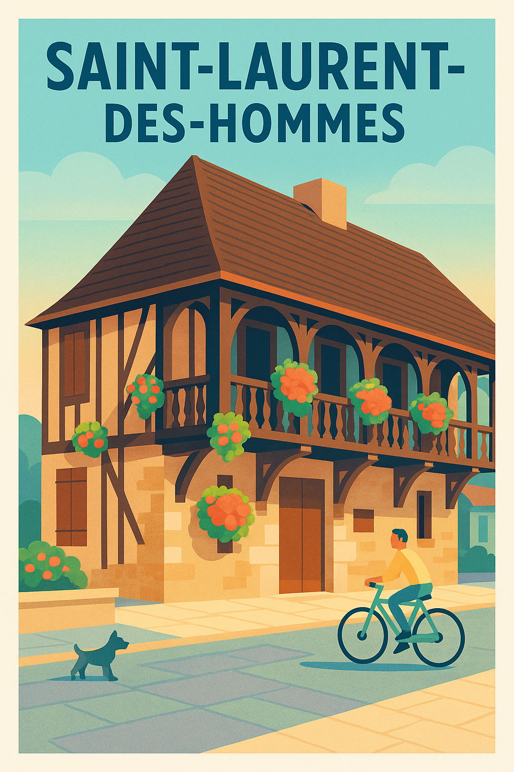 Affiche de Saint-Laurent-des-Hommes - Charme et douceur d'un village authentique