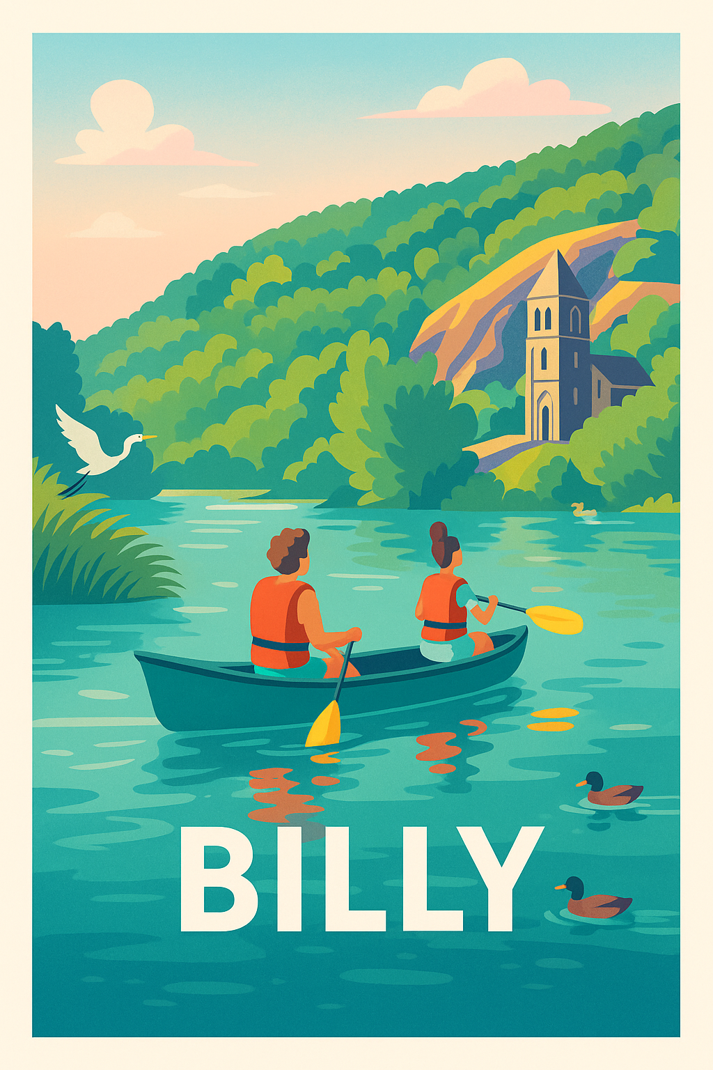 Affiche Billy — Évasion et nature au fil de l'eau · poster d'art de Billy