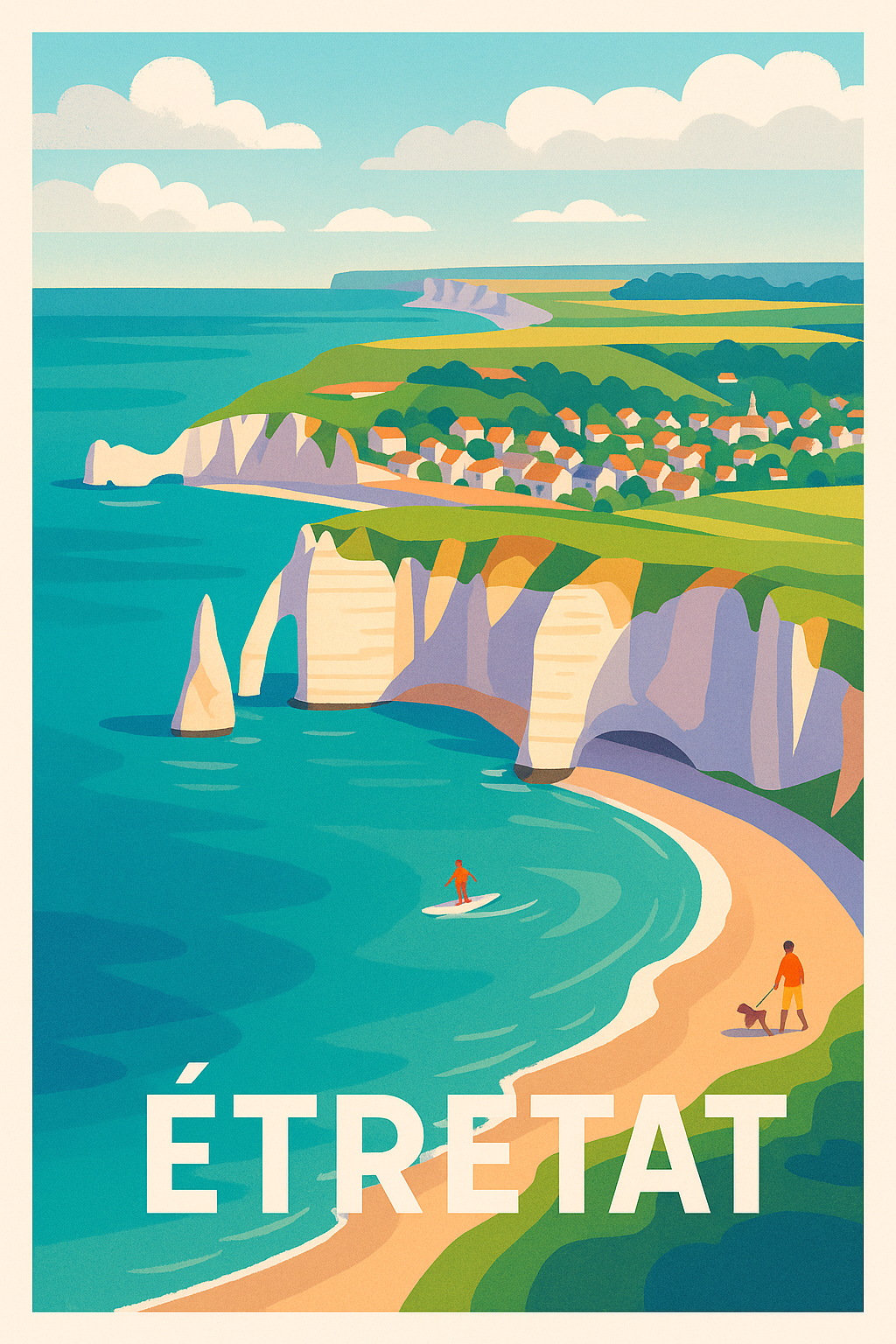 Affiche Étretat — Escapade entre falaises et mer · poster d'art de Étretat