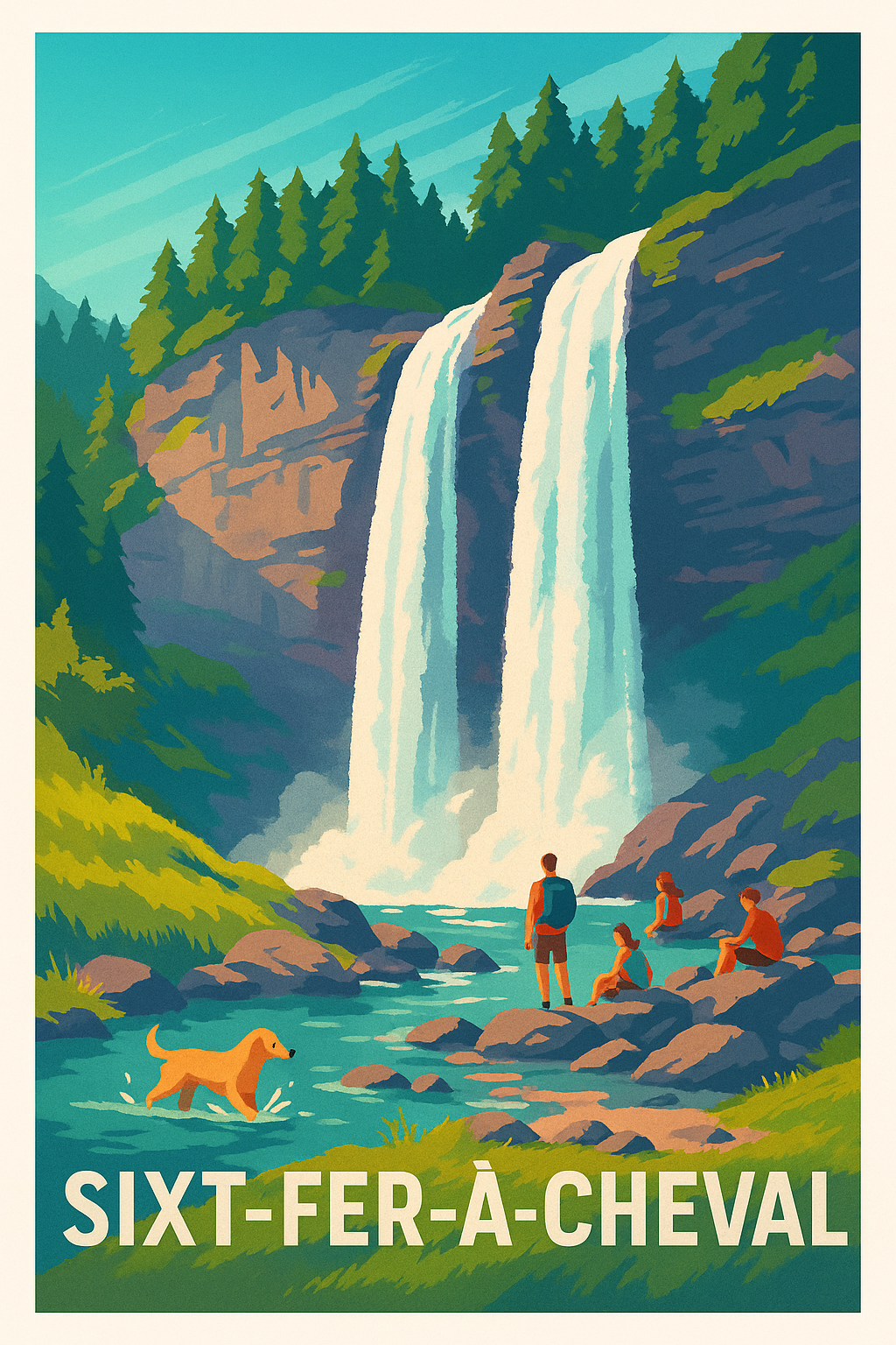 Affiche de Sixt-Fer-à-Cheval - Nature et cascade grandiose