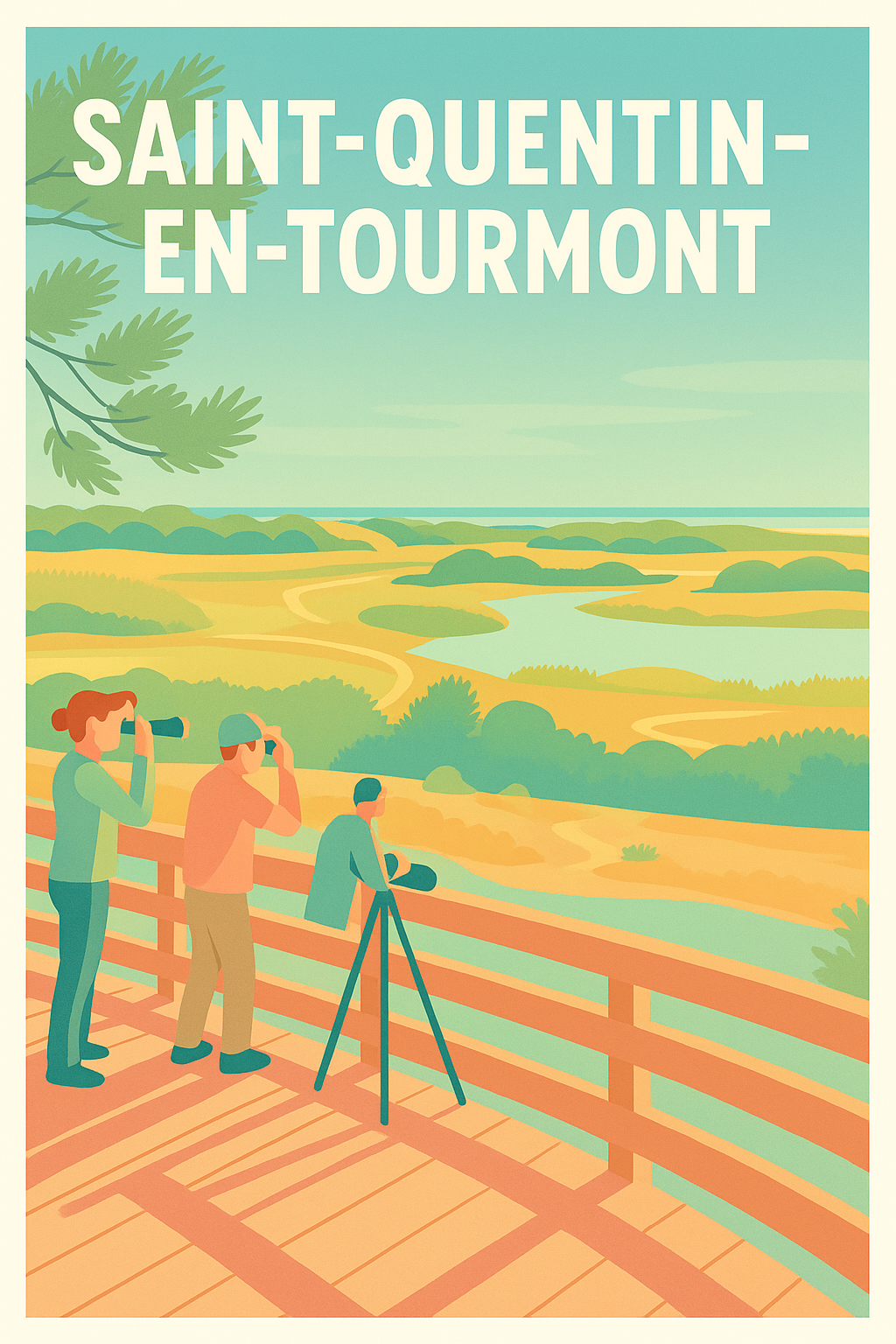 Affiche Saint-Quentin-en-Tourmont — Invitation à l'observation nature · poster d'art de Saint-Quentin-en-Tourmont