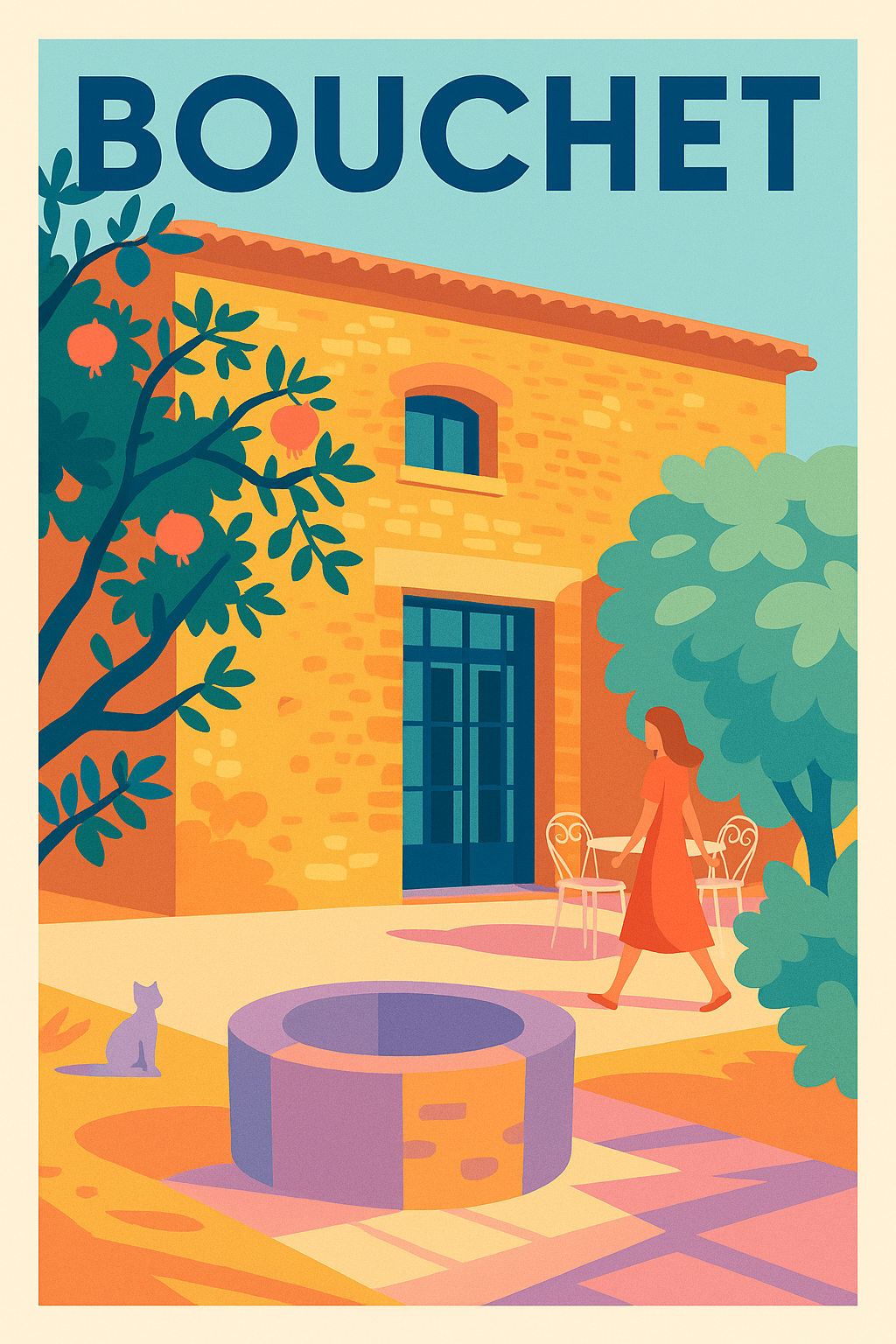 Affiche de Bouchet - Charme Provençal au Soleil