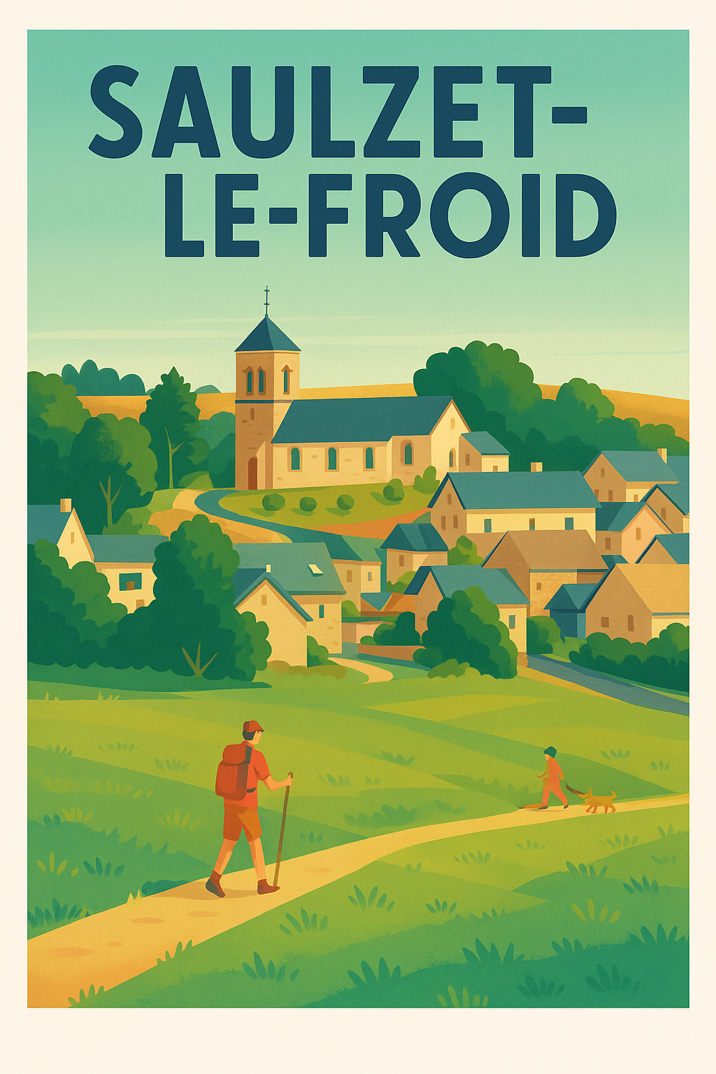 Affiche Saulzet-le-Froid — L'escapade bucolique au cœur de la nature · poster d'art de Saulzet-le-Froid