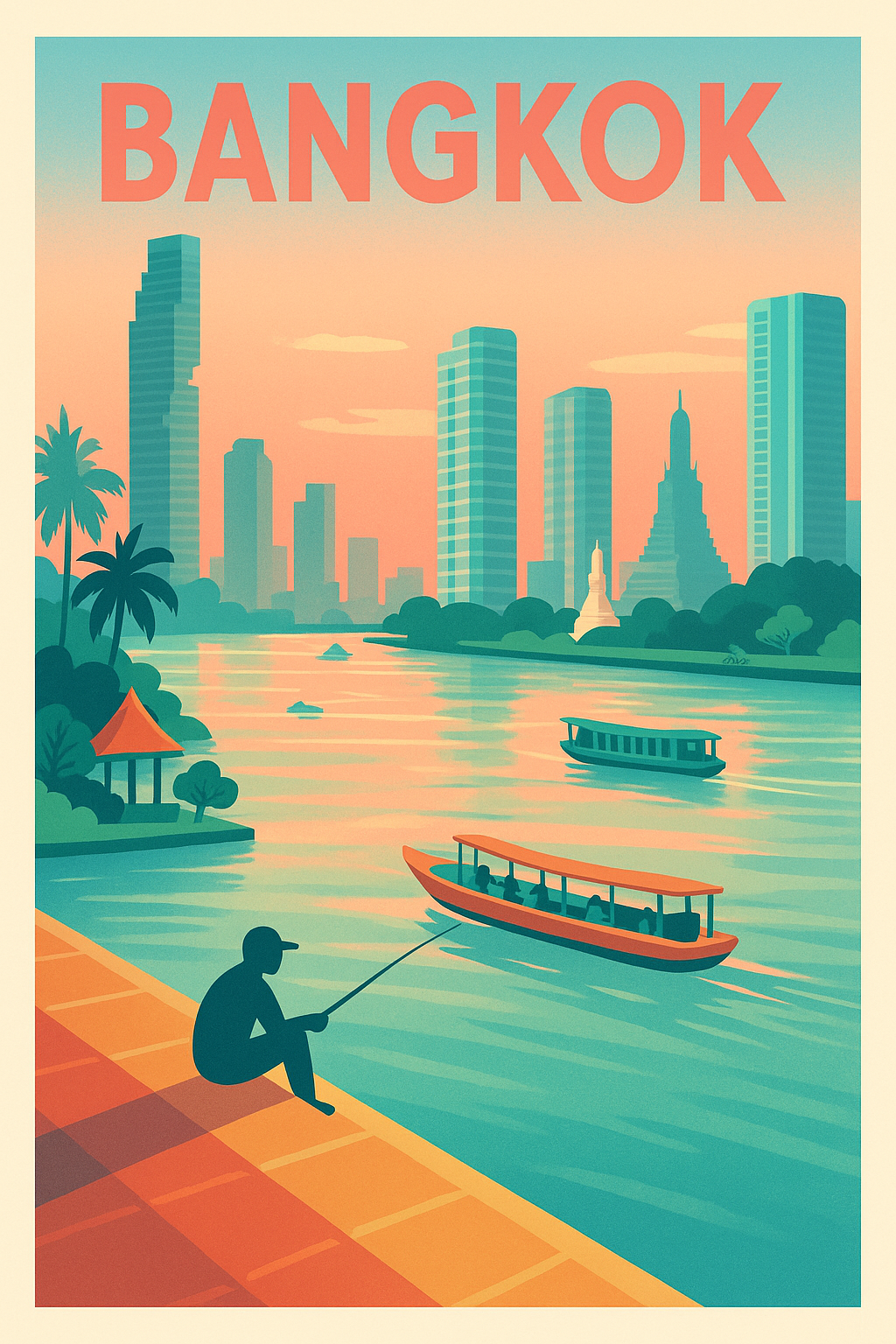 Affiche Bangkok — Tranquillité au cœur de la métropole · poster d'art de Bangkok