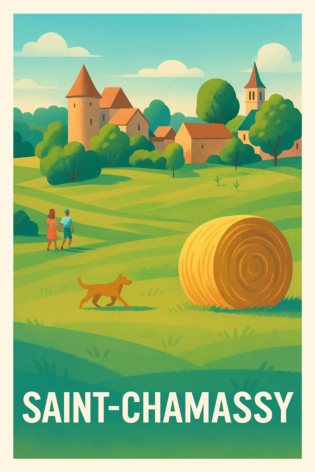 Affiche Saint-Chamassy — Charme rural et douceur de vivre · poster d'art de Saint-Chamassy