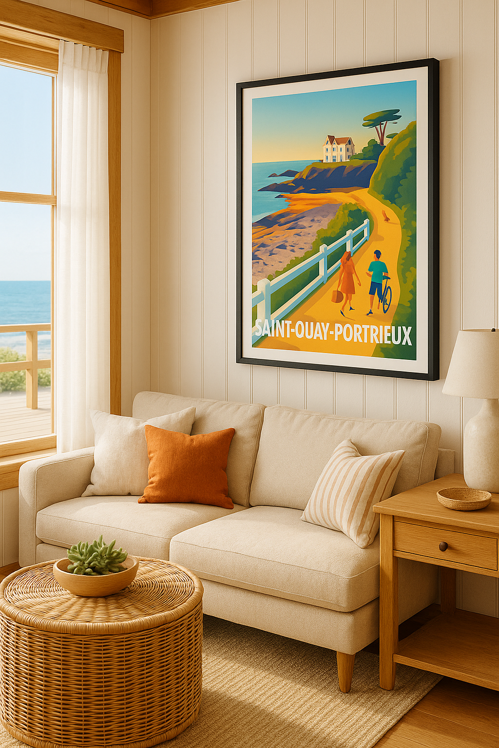 Mise en situation Affiche de Saint-Quay-Portrieux - Balade en bord de mer idyllique