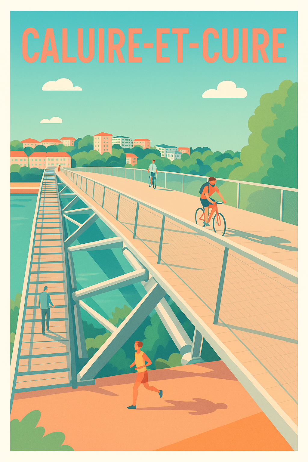 Affiche Caluire-et-Cuire — Escapade active entre nature et urbanité · poster d'art de Caluire-et-Cuire