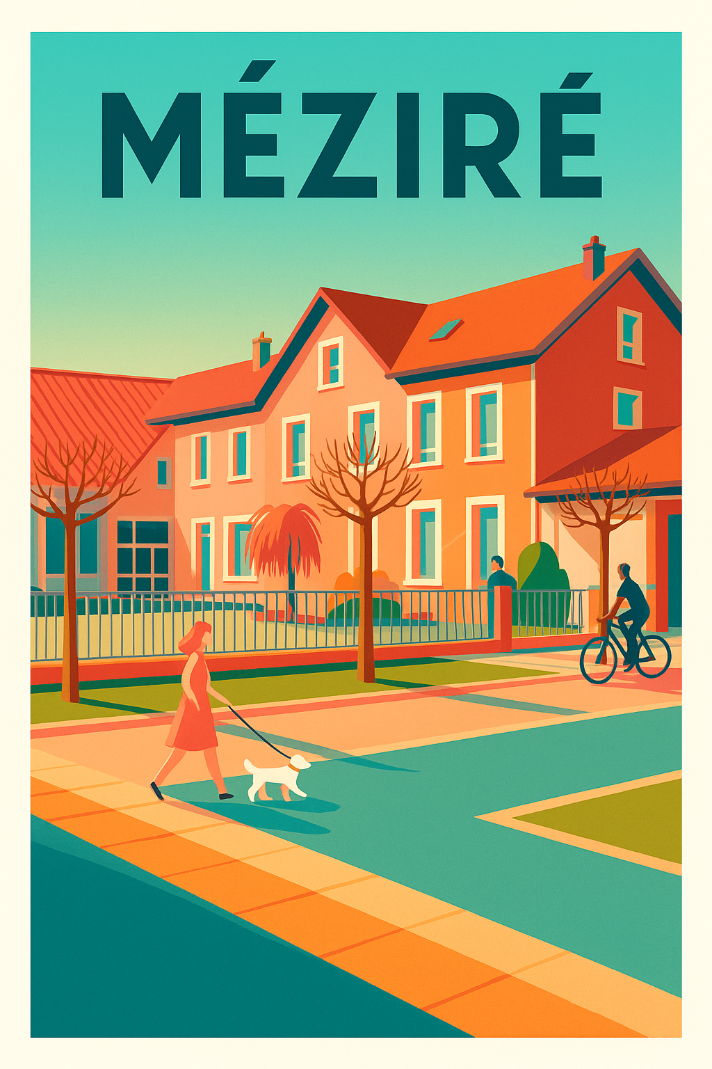 Affiche de Méziré - Ambiance paisible et colorée de la vie de quartier