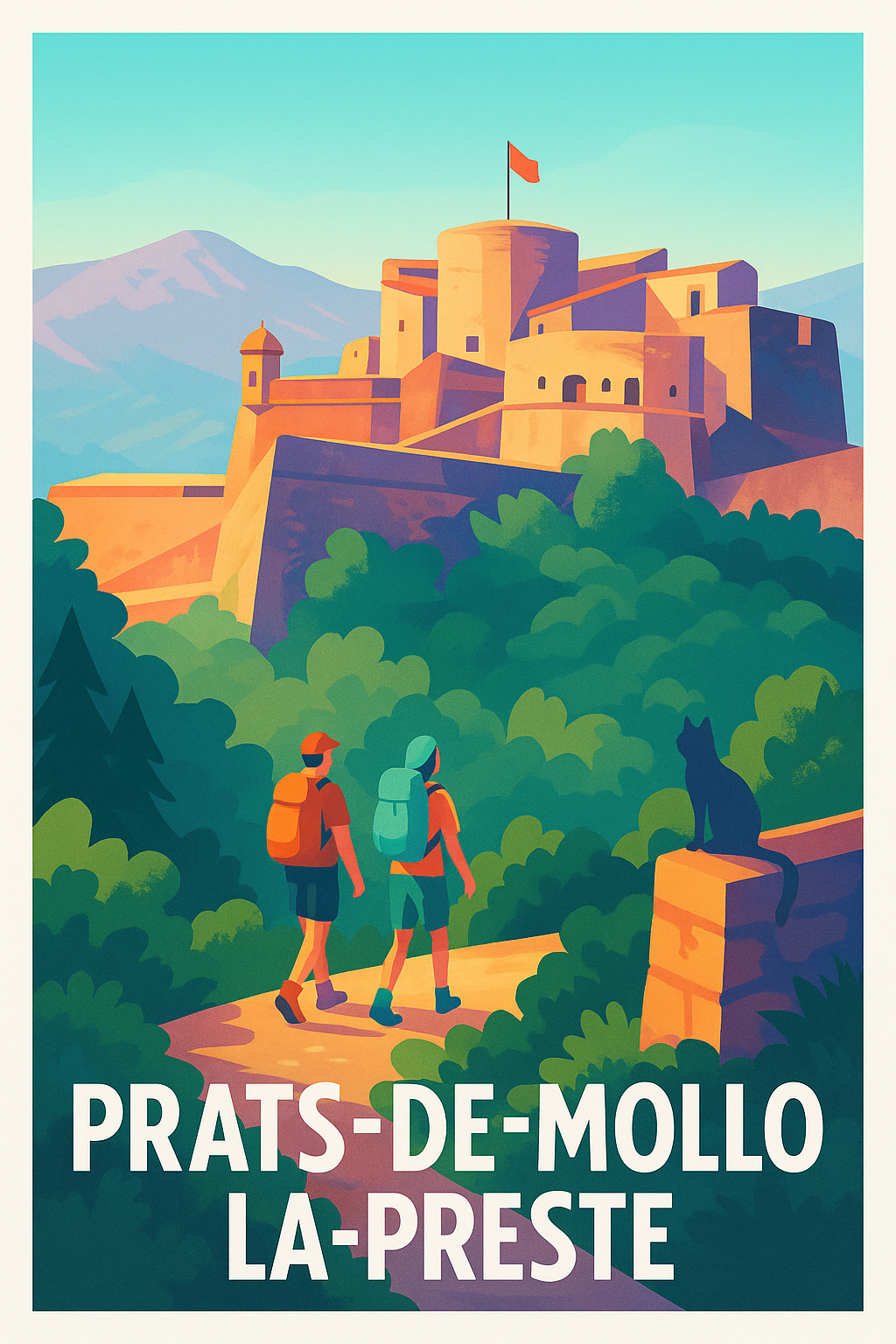 Affiche Prats-de-Mollo-la-Preste — Escapade nature et patrimoine · poster d'art de Prats-de-Mollo-la-Preste
