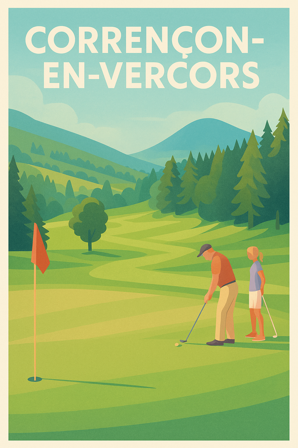 Affiche Corrençon-en-Vercors — Nature et Golf en Harmonie · poster d'art de Corrençon-en-Vercors