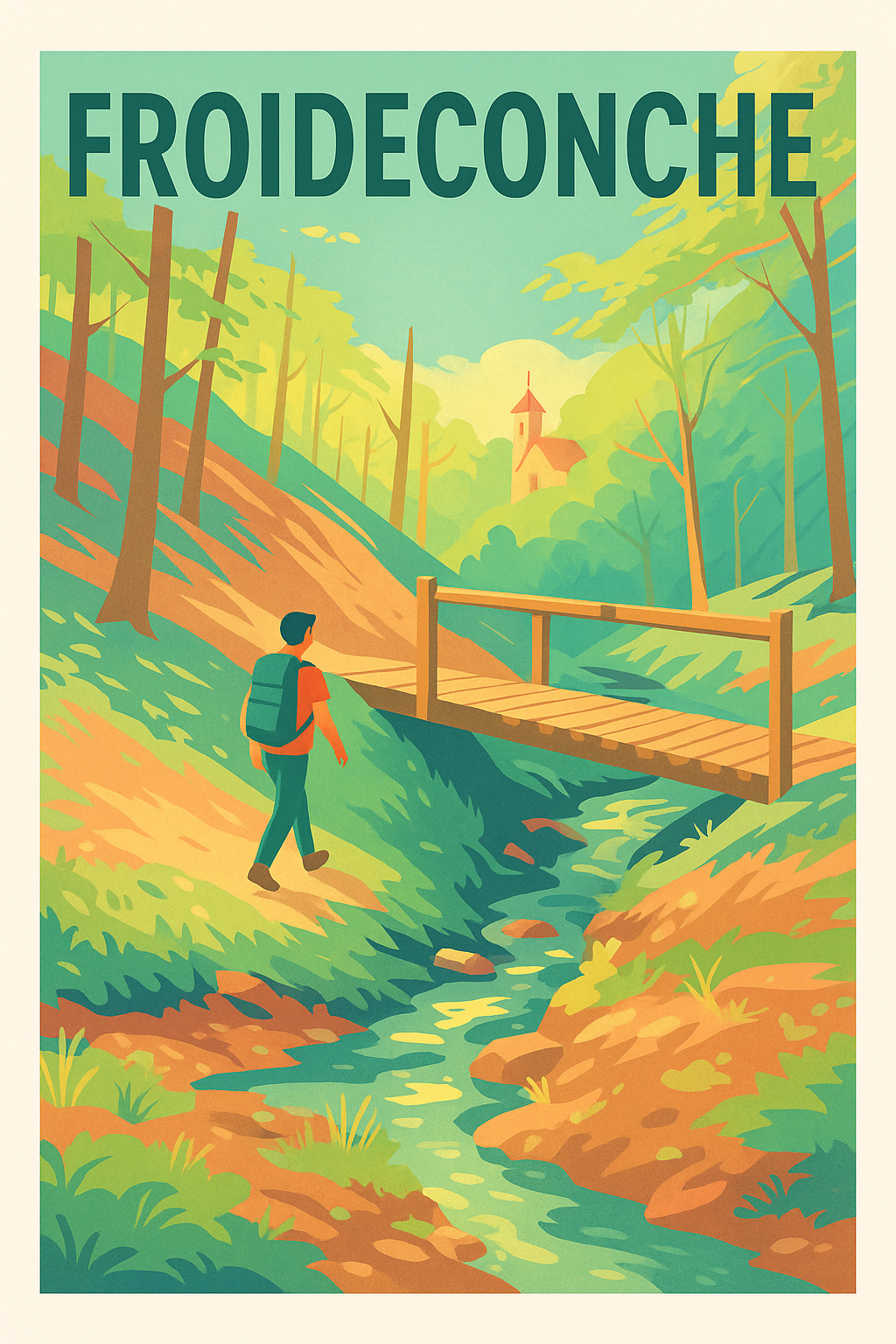 Affiche de Froideconche - Invitation à la randonnée et à la nature