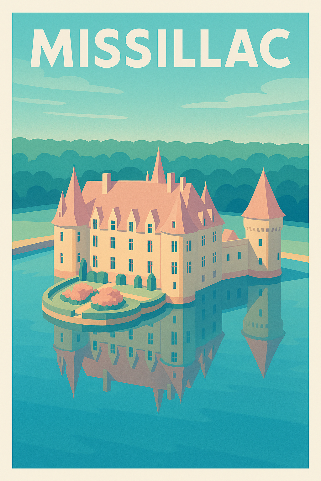 Affiche de Missillac - L'élégance du Château sur l'eau