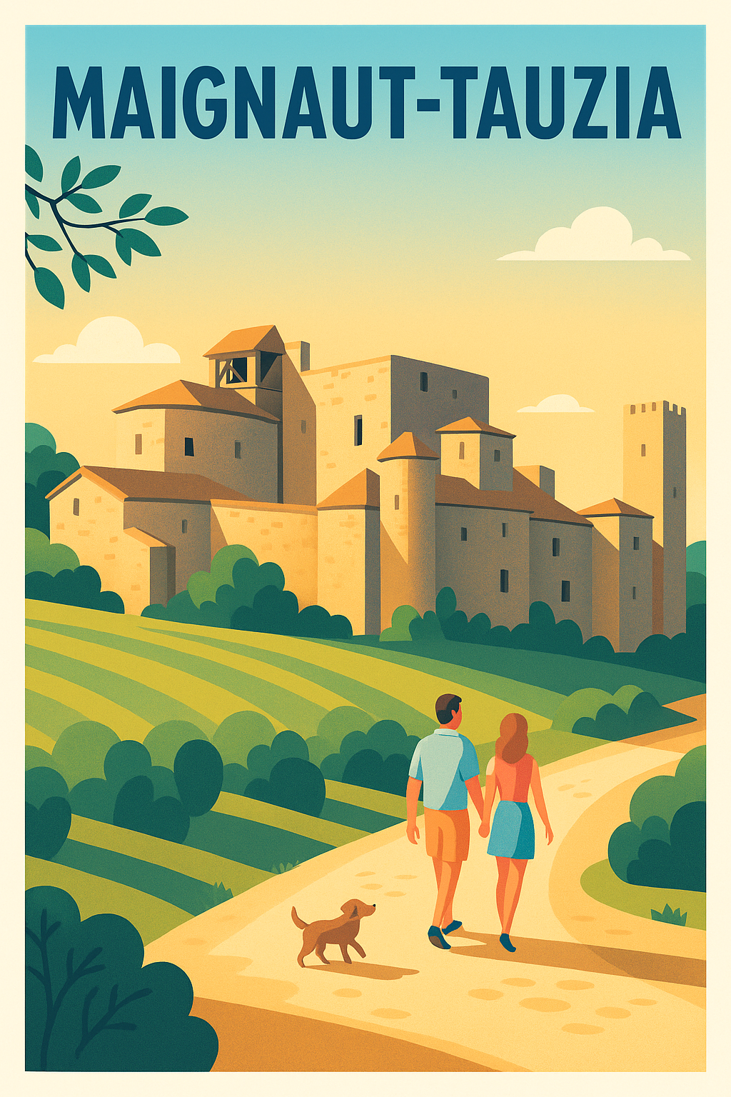 Affiche de Maignaut-Tauzia - Évasion champêtre et patrimoine historique