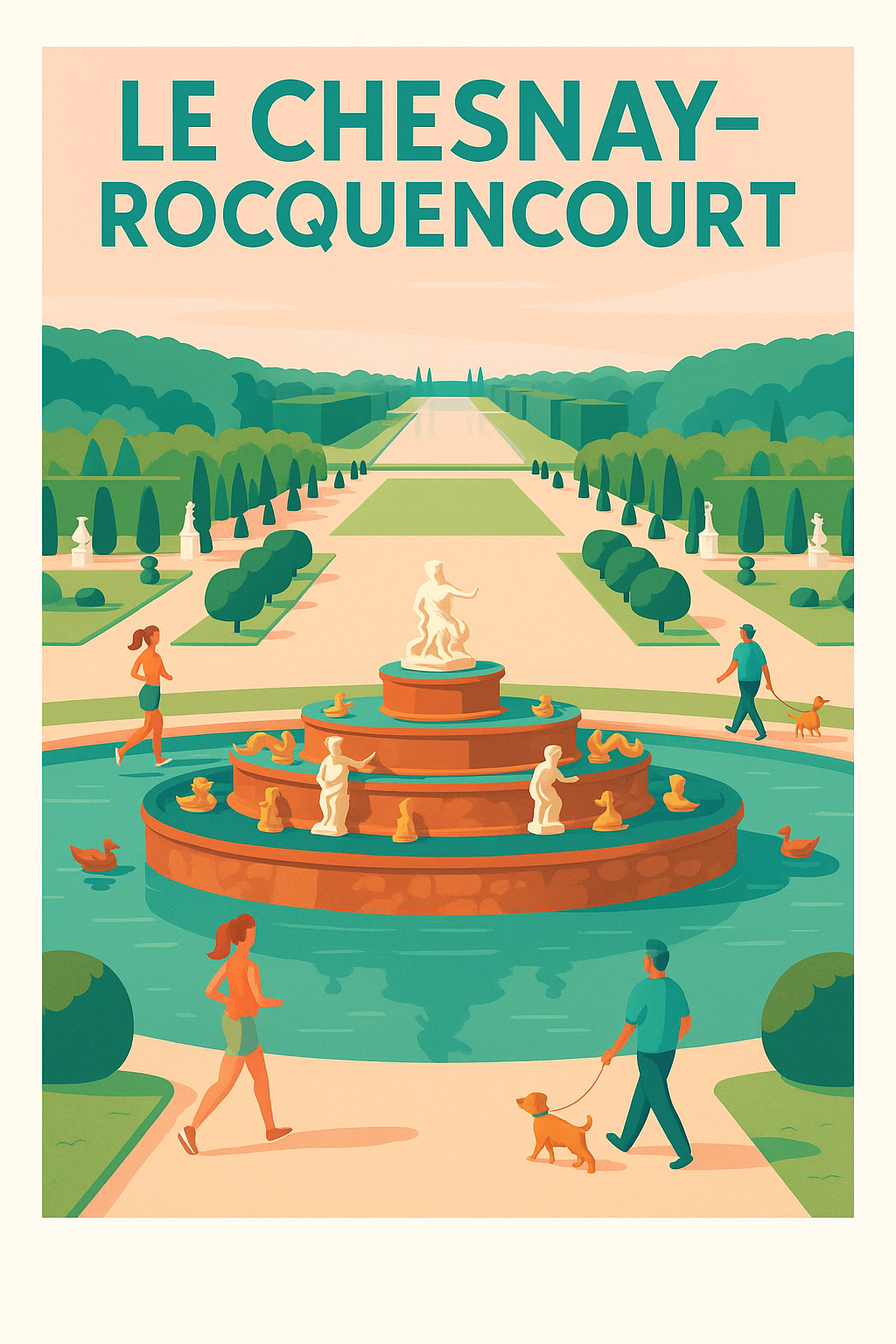 Affiche Le Chesnay-Rocquencourt — Échappée verte et sérénité · poster d'art de Le Chesnay-Rocquencourt