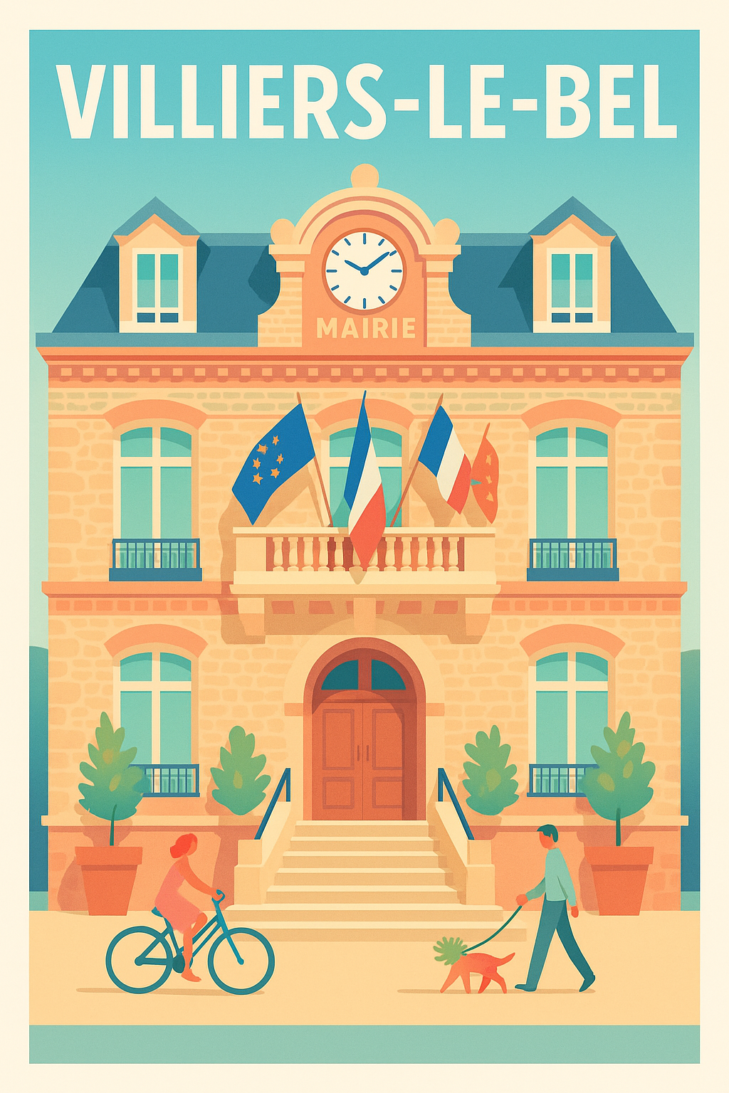 Affiche Villiers-le-Bel — Charme et convivialité au cœur de la mairie · poster d'art de Villiers-le-Bel