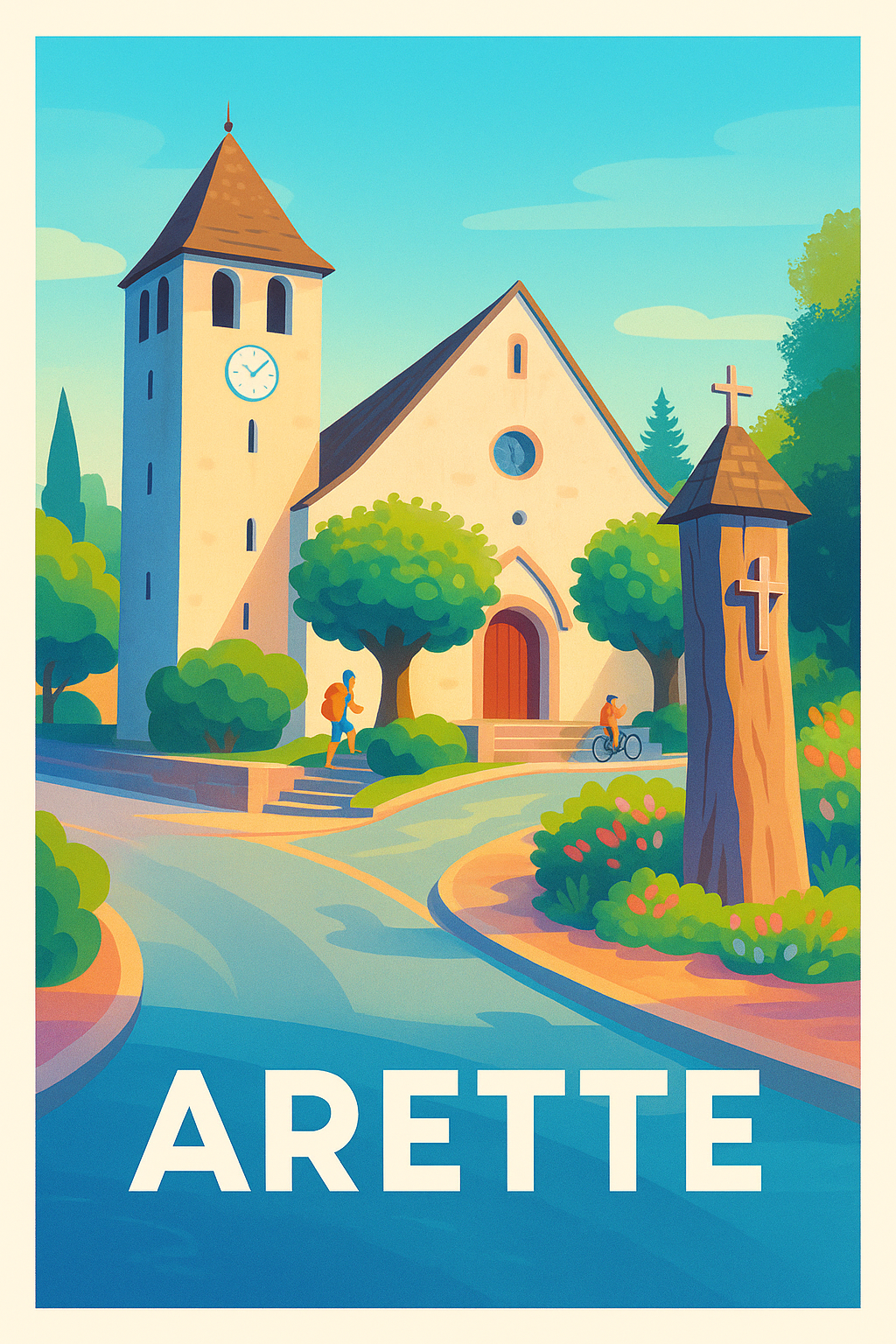 Affiche Arette — Charme bucolique et sérénité pastorale · poster d'art de Arette