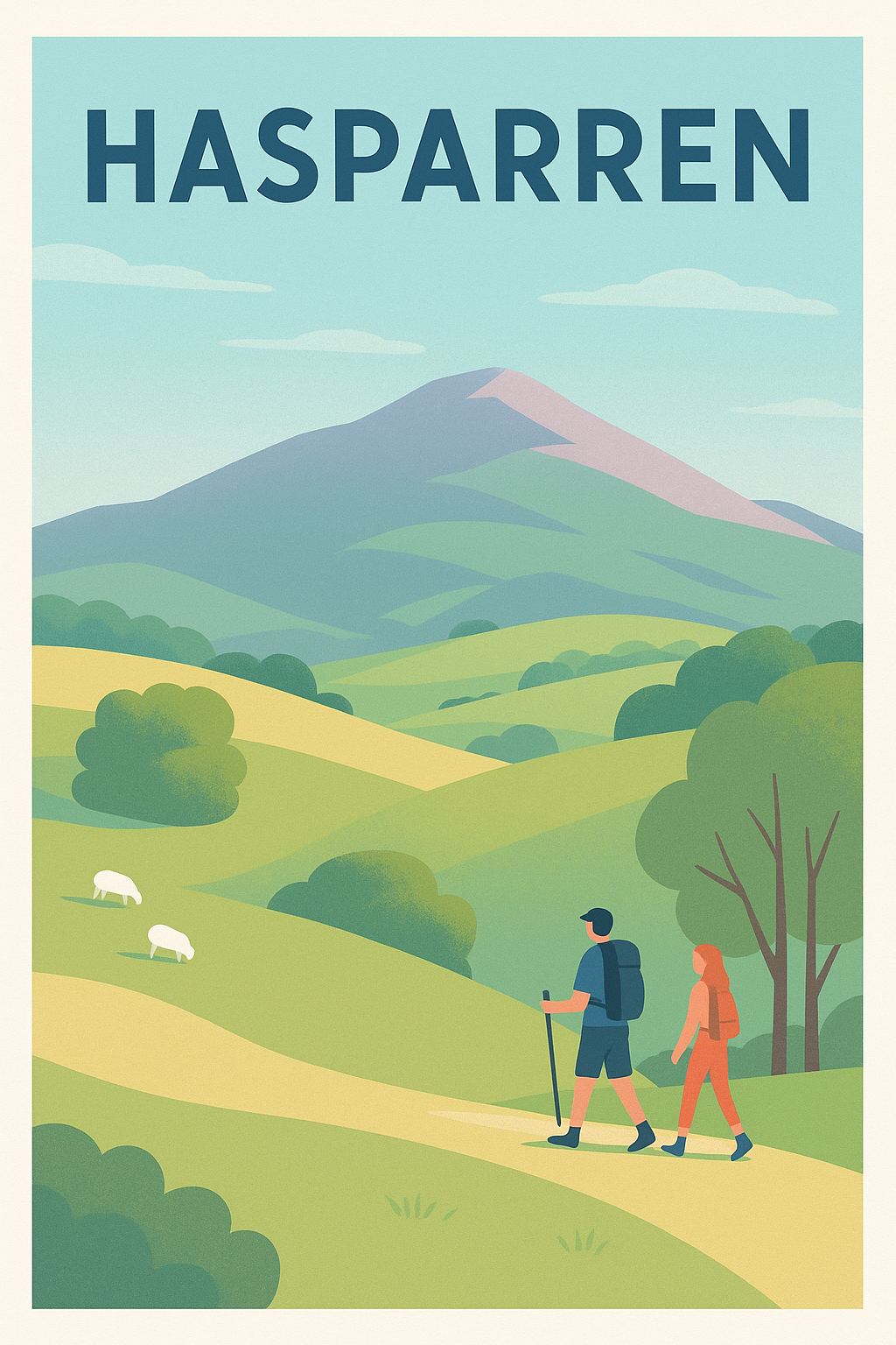 Affiche de Hasparren - Invitation à la randonnée en pleine nature