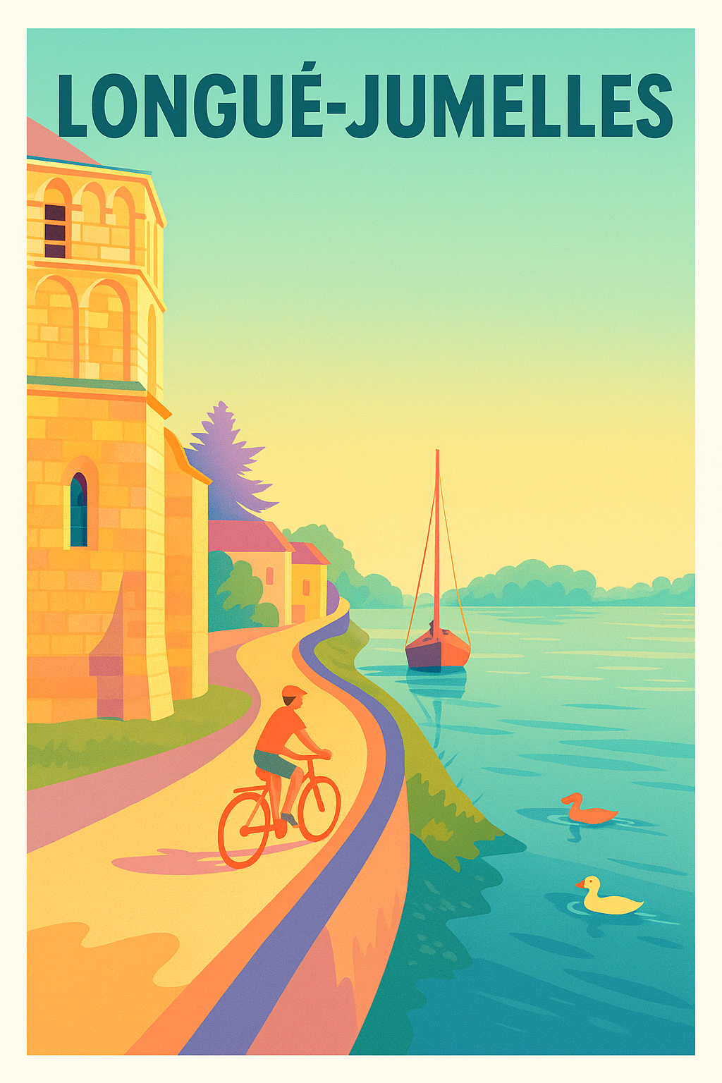 Affiche de Longué-Jumelles - Promenade paisible au bord de l'eau