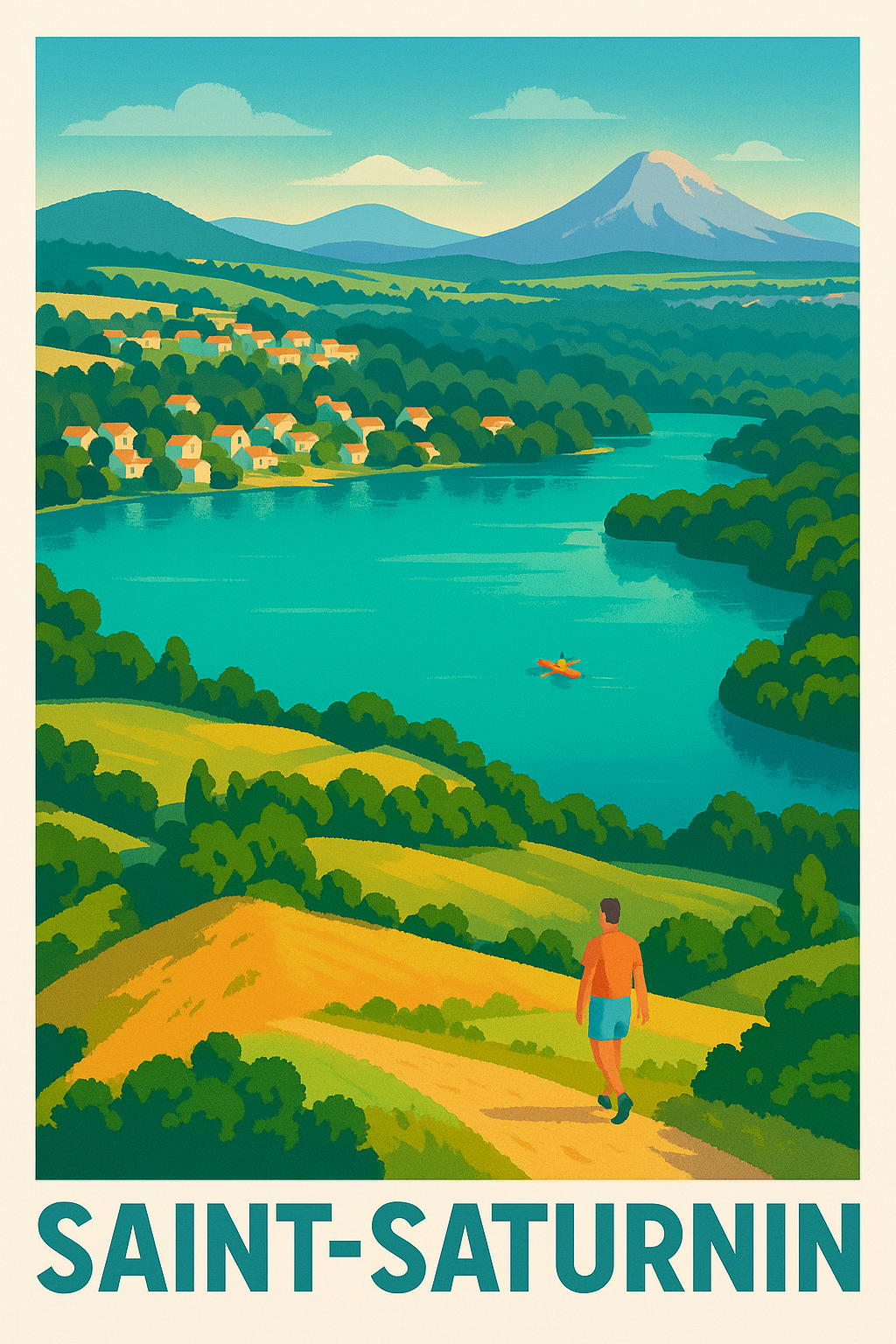 Affiche Saint-Saturnin — Évasion Naturelle au Cœur des Paysages Volcaniques · poster d'art de Saint-Saturnin
