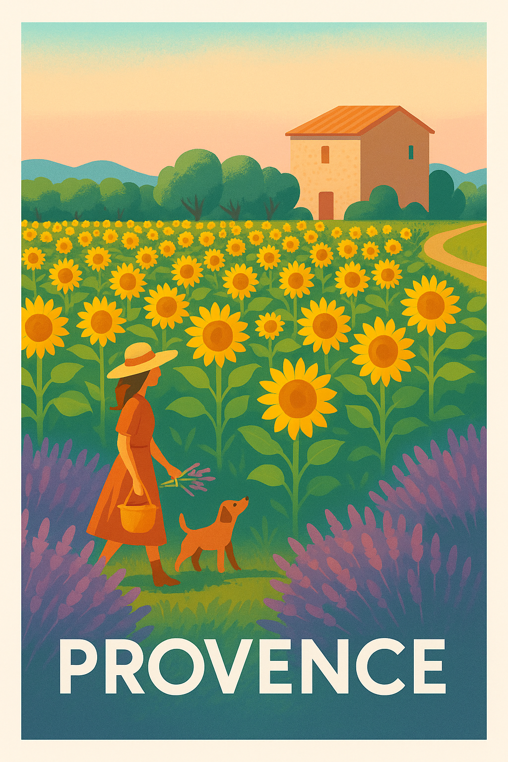 Affiche de Provence - L'élégance champêtre au cœur des tournesols