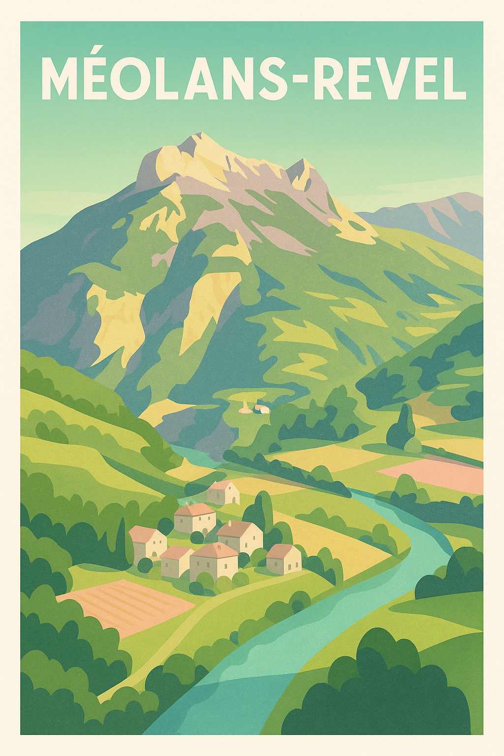 Affiche Méolans-Revel — L'évasion nature au cœur des montagnes · poster d'art de Méolans-Revel
