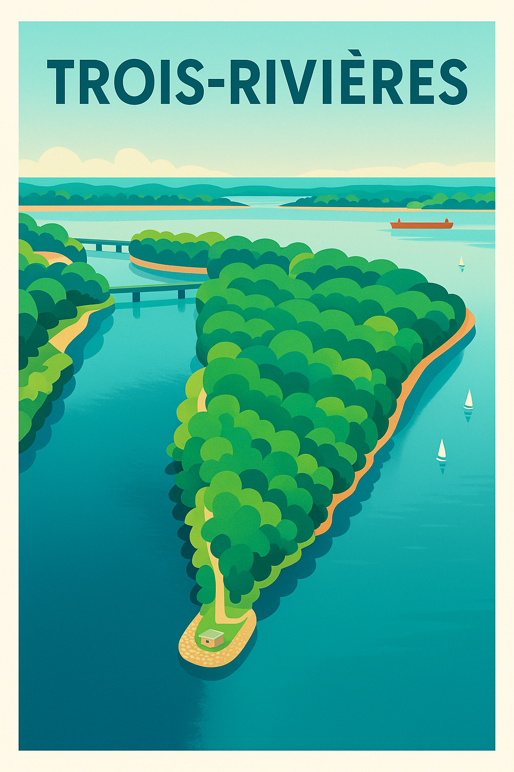 Affiche de Trois-Rivières - Évasion nature entre cours d'eau et verdure