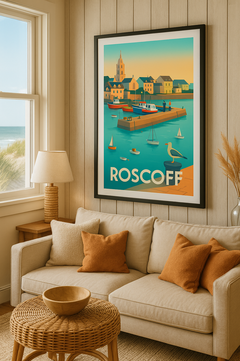 Mise en situation Affiche de Roscoff - Charme authentique du port breton