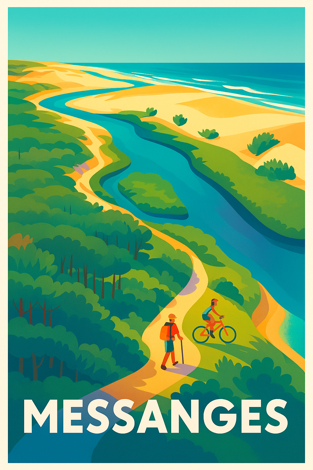 Affiche Messanges — Évasion nature et aventures en plein air · poster d'art de Messanges