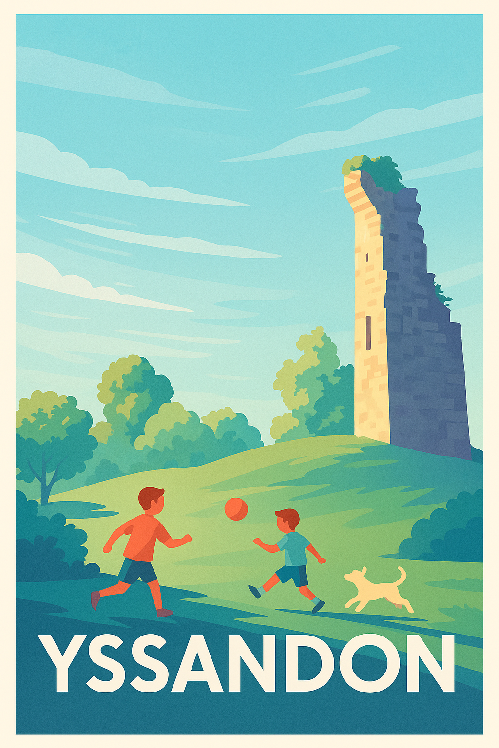 Affiche Yssandon — Une escapade ludique au cœur de la nature · poster d'art de Yssandon