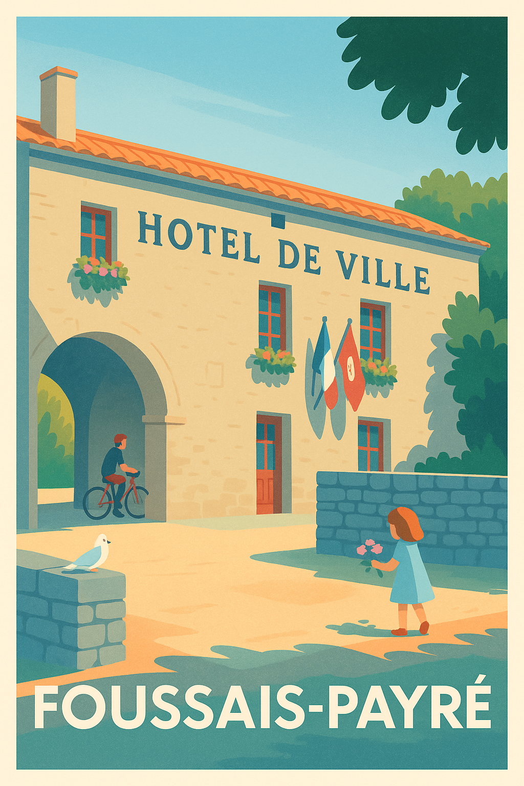 Affiche Foussais-Payré — Charme tranquille au cœur du village · poster d'art de Foussais-Payré