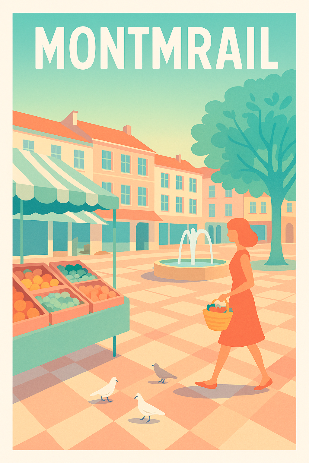 Affiche de Montmirail - Douceur de vie au marché de village