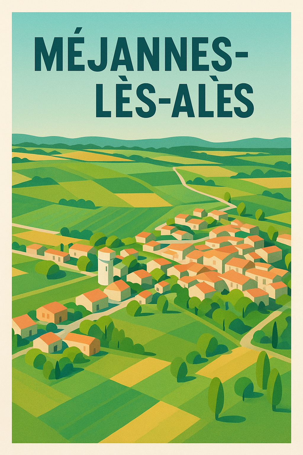 Affiche de Méjannes-lès-Alès - Charme bucolique au cœur des paysages verdoyants