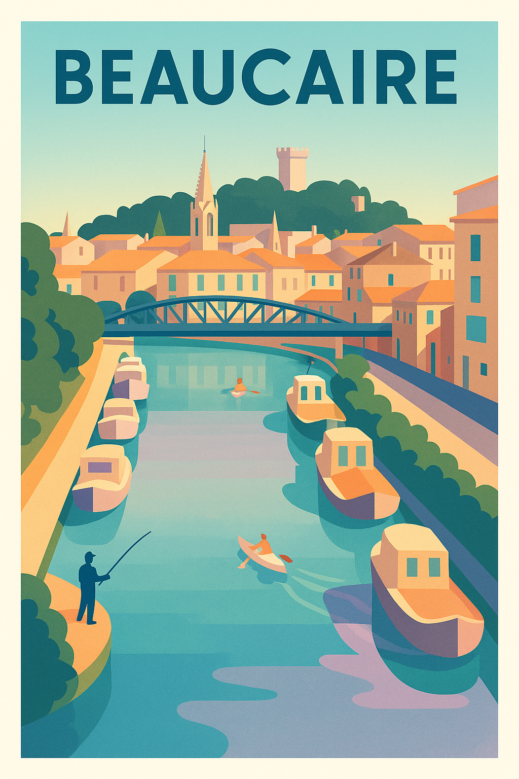 Affiche Beaucaire — Charme riverain et douceur de vivre · poster d'art de Beaucaire